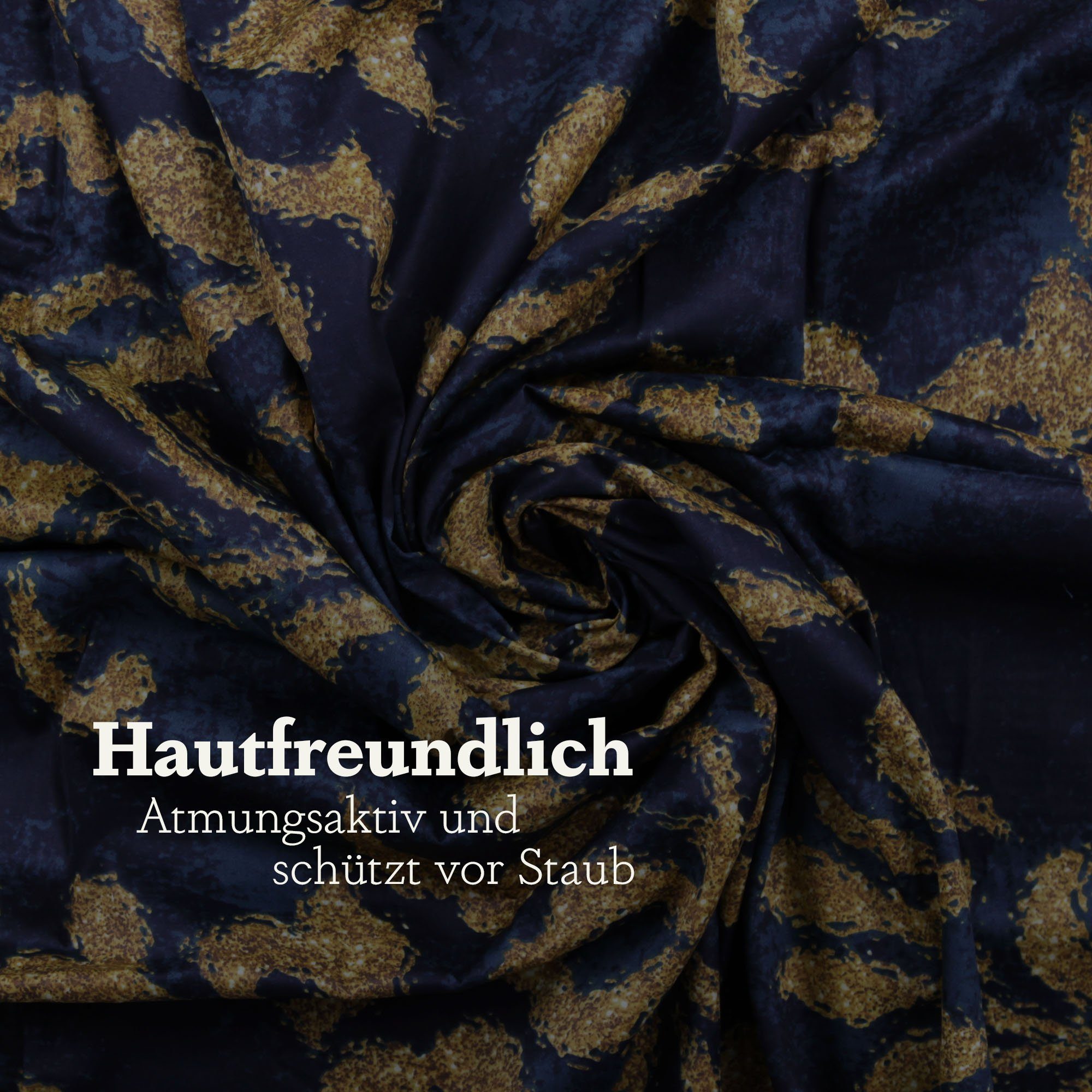 Bestlivings Bettwäsche 2tlg. Bettbezug 135x200cm + Kissenbezug 80x80cm, verschiedene Motive, Satin, 100% Baumwolle, Bettwäsche-Set, Reißverschluss, Bettdeckenbezug