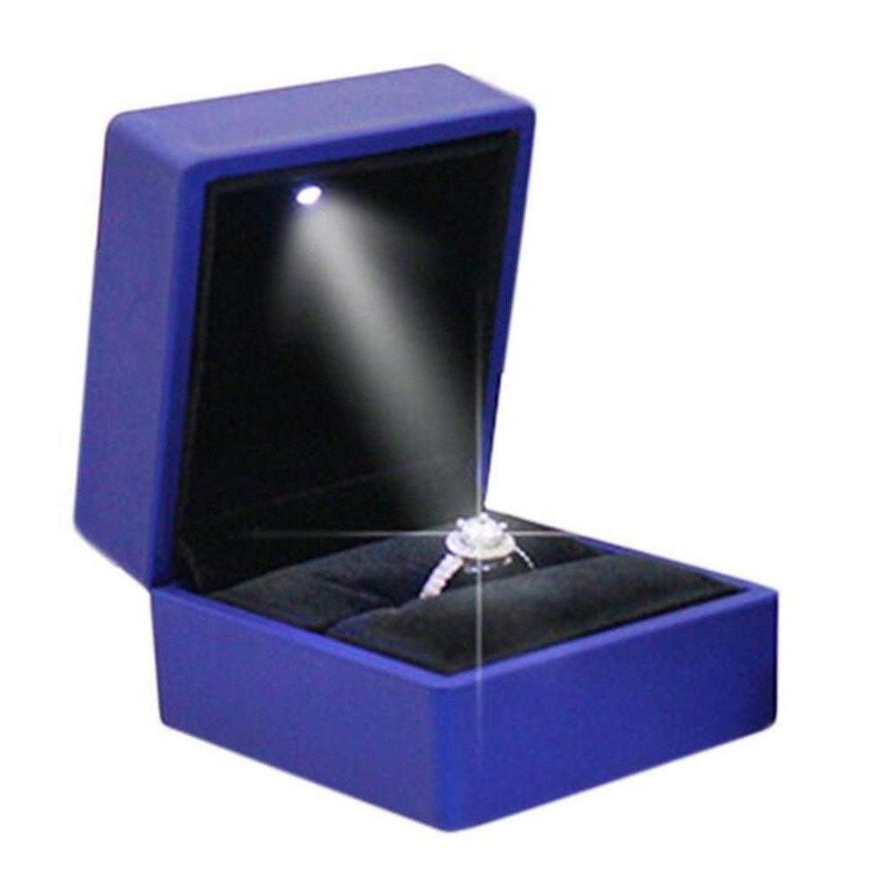 Minicloss Schmuckkasten LED Valentinstag Ringschachtel Ring Samt Schmuck Etui Verlobung