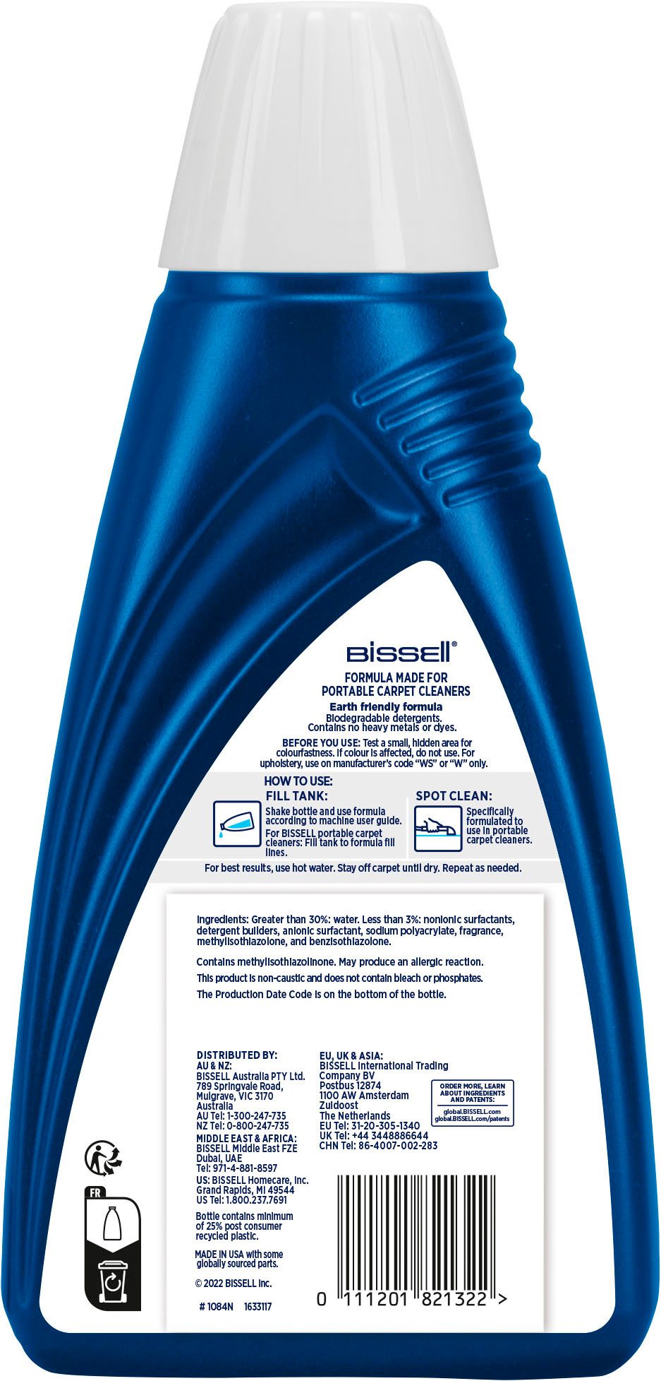 Bissell Spot & Stain Fussbodenreiniger (1-St. 1L Reinigungsmittel Fleckenreiniger)