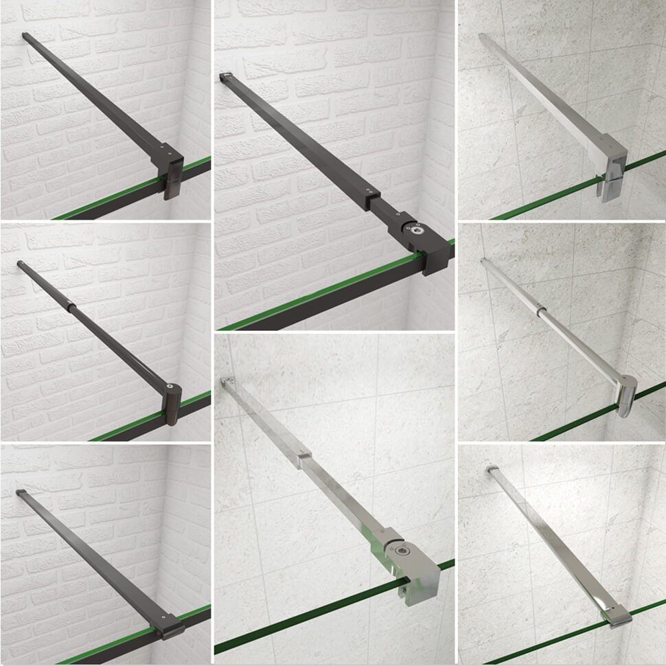 Stabilisierungsstange Duschwand-Stabilisationsstange Wandhalterung Duschtür Glas duschspa verchromt 6-10mm Duschwand für