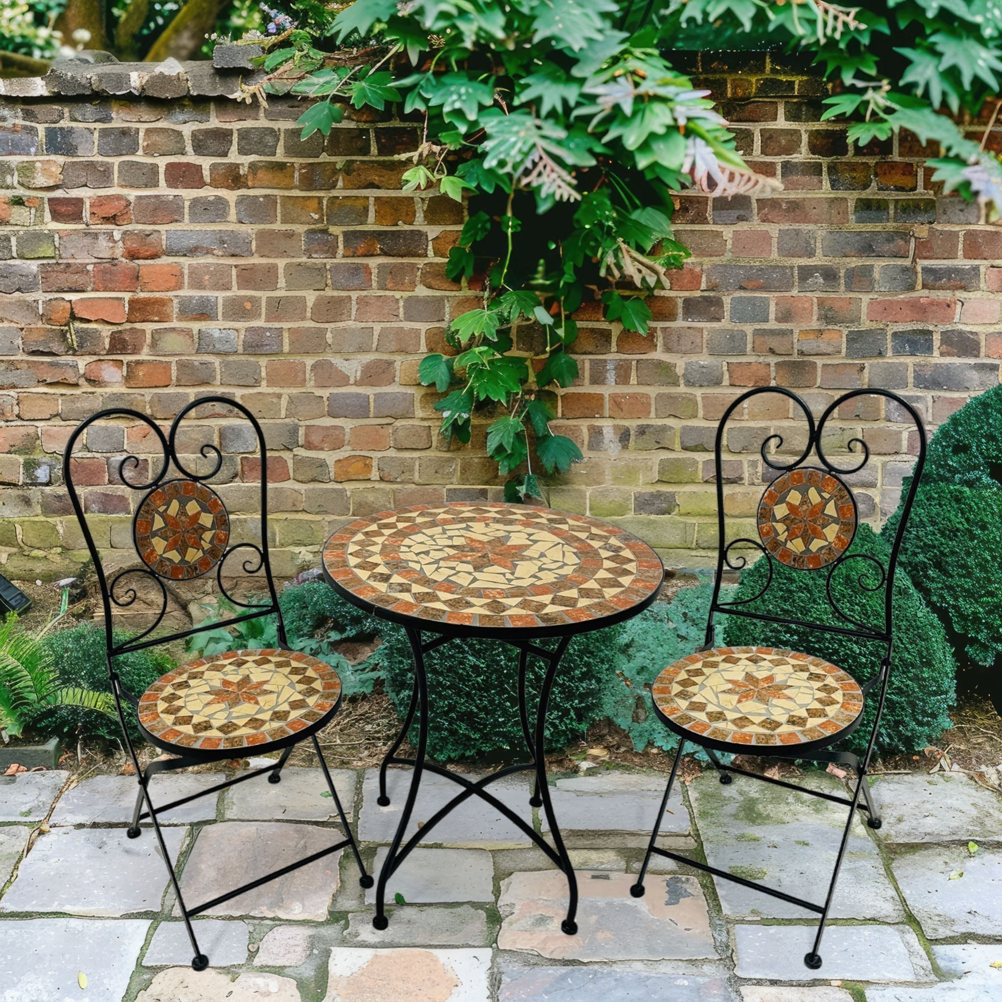 Wohnando Garten-Essgruppe Bistroset "Caspian", Metalltisch, Metallmöbel, günstig online kaufen