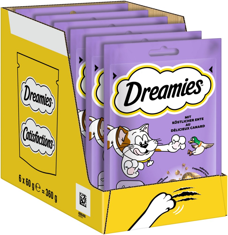 Dreamies DREAMIES™ Ente 6 x 60g, Snack für: Katze