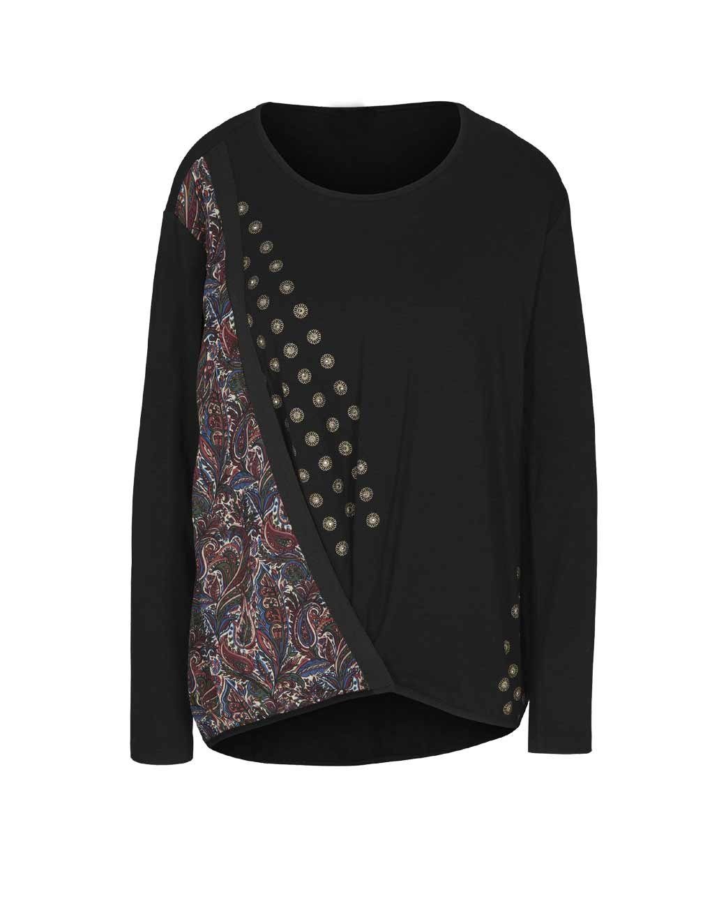 Print-Shirt Designer-Druckshirt, LINEA schwarz-bunt TESINI heine Damen