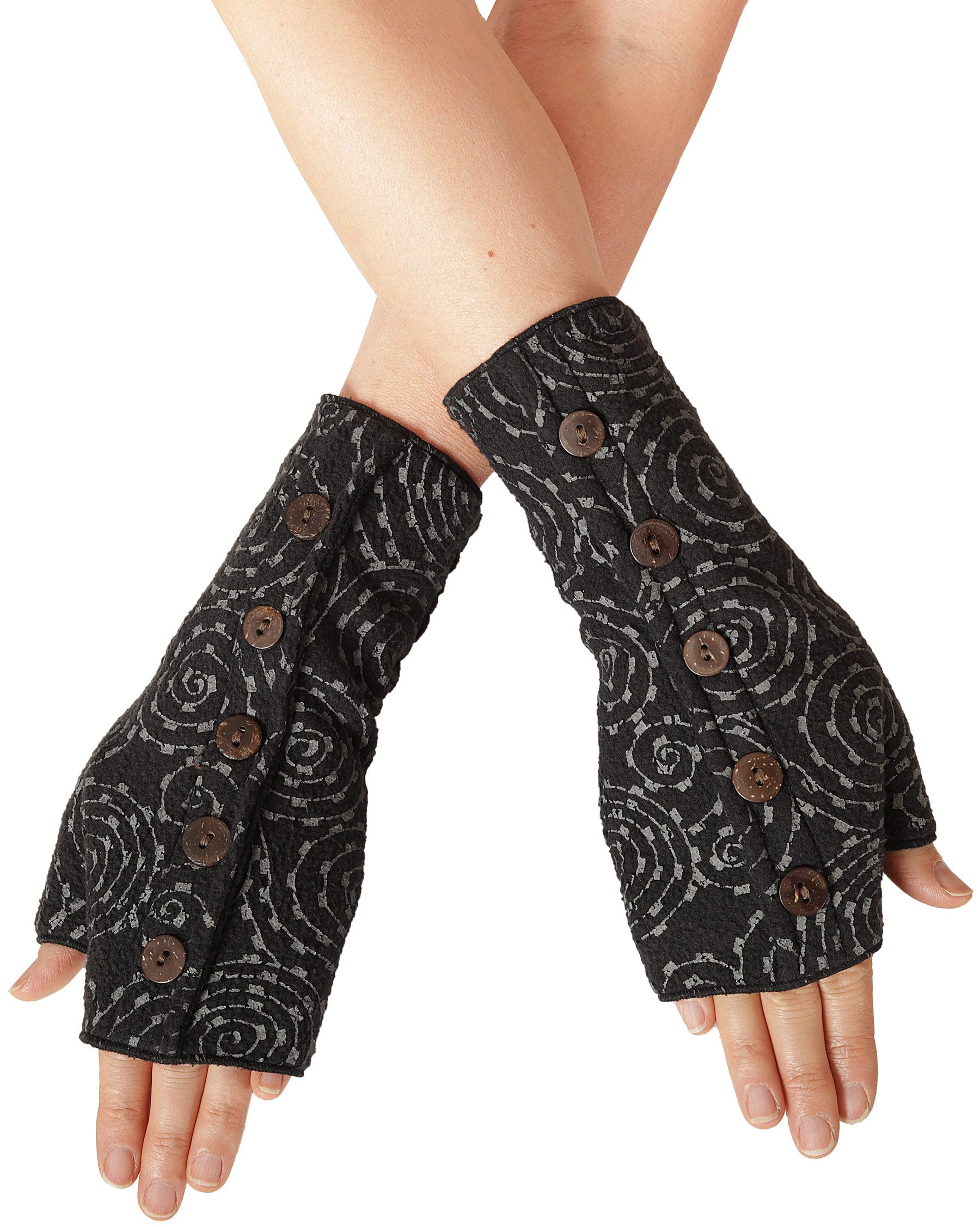 PUREWONDER Armstulpen Armstulpen Handstulpen Pulswärmer aus Fleece hw57 Schwarz (1 Paar) Einheitsgröße