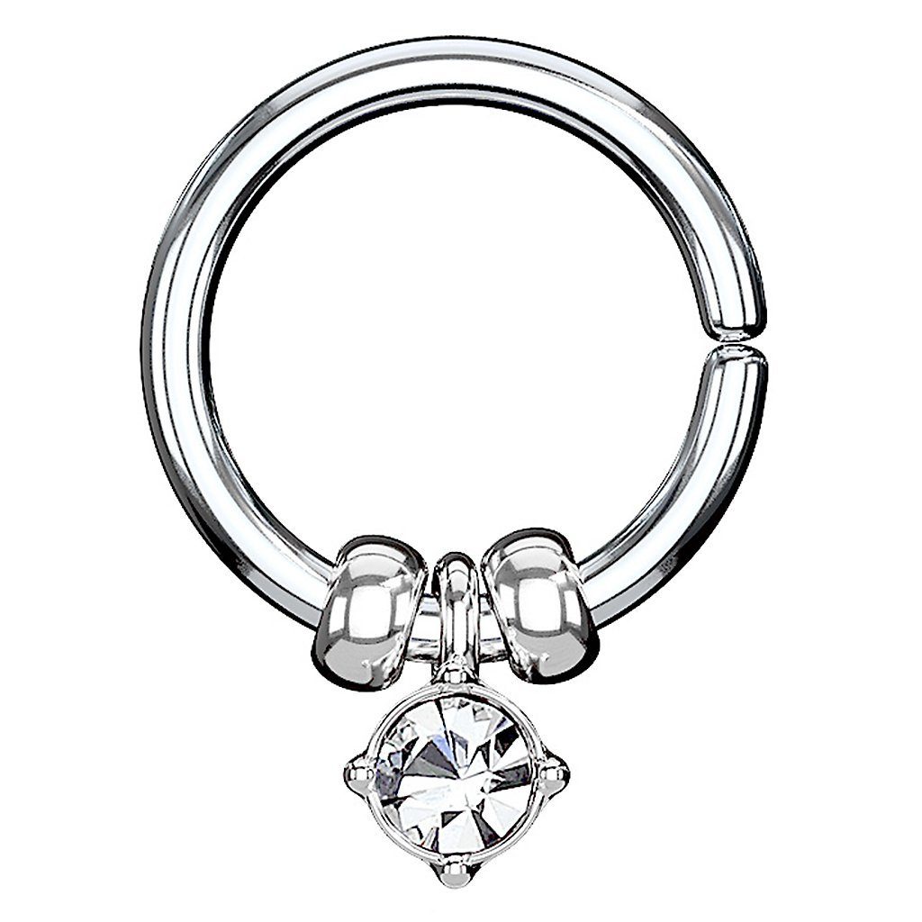 Nasenpiercing Piercing Continuous Ring mit Kristall Anhänge