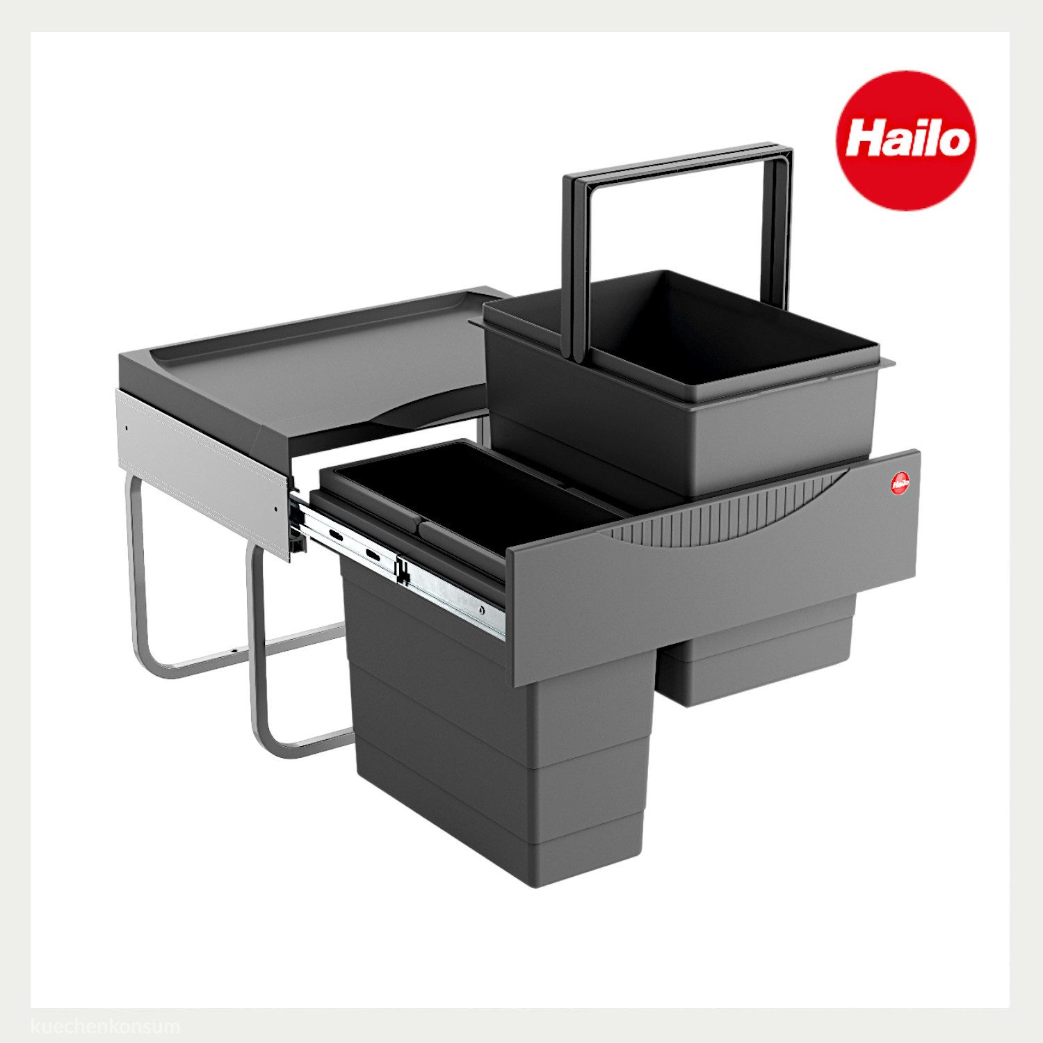 Hailo Einbaumülleimer Hailo Abfallsammler 3644901 TR Swing Tandem-S 18+12 Liter Einbau, Hailo Abfallsammler 3644901 TR Swing Raumspar-Tandem-S 18 + 12 Liter
