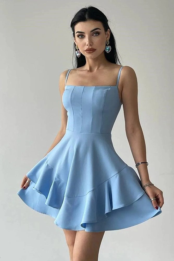 WOMAN VISION Minikleid Kleid mit dünnen Trägern