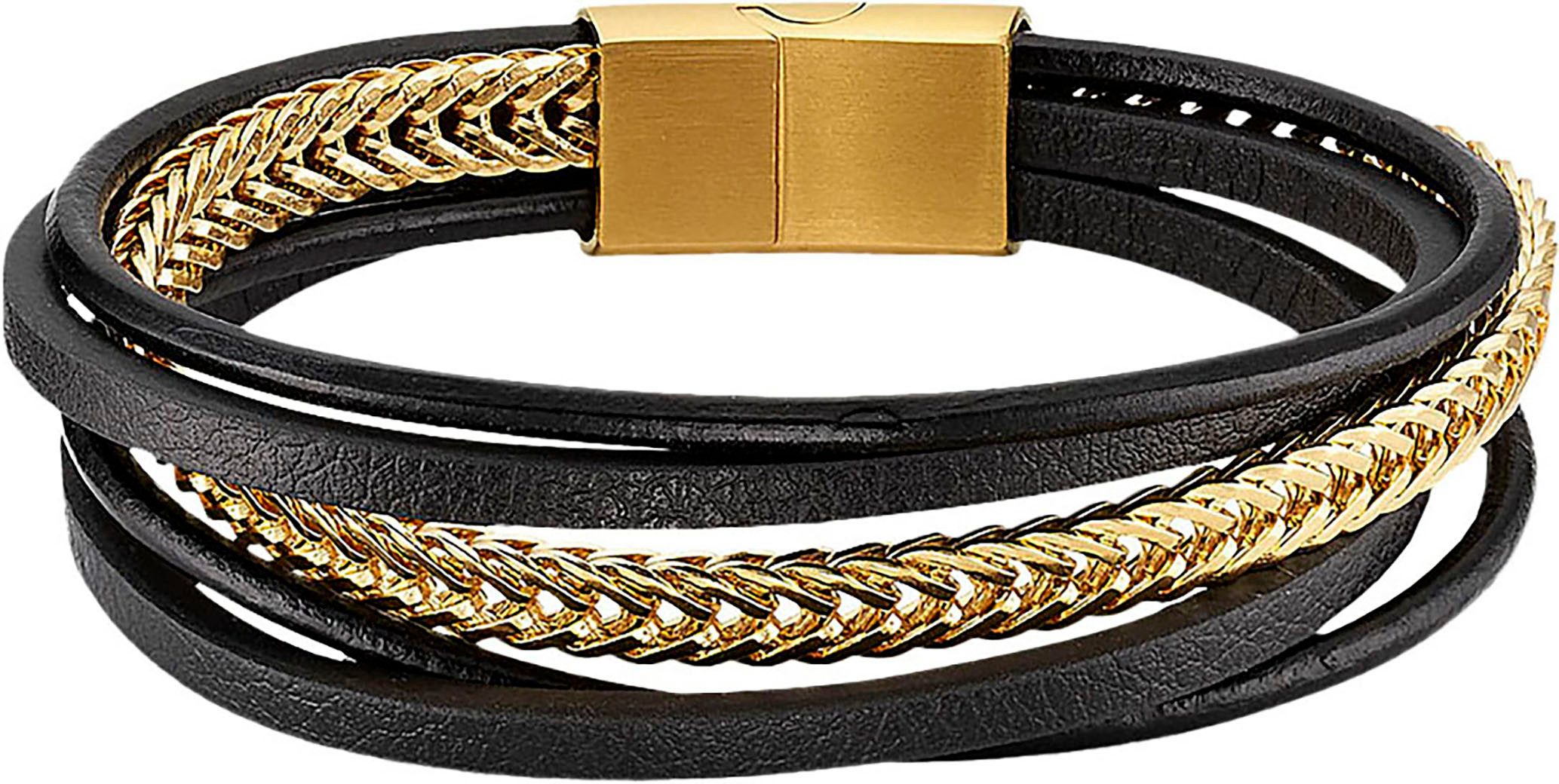Bruno Banani Armband Schmuck Geschenk Edelstahlarmband Lederimitat