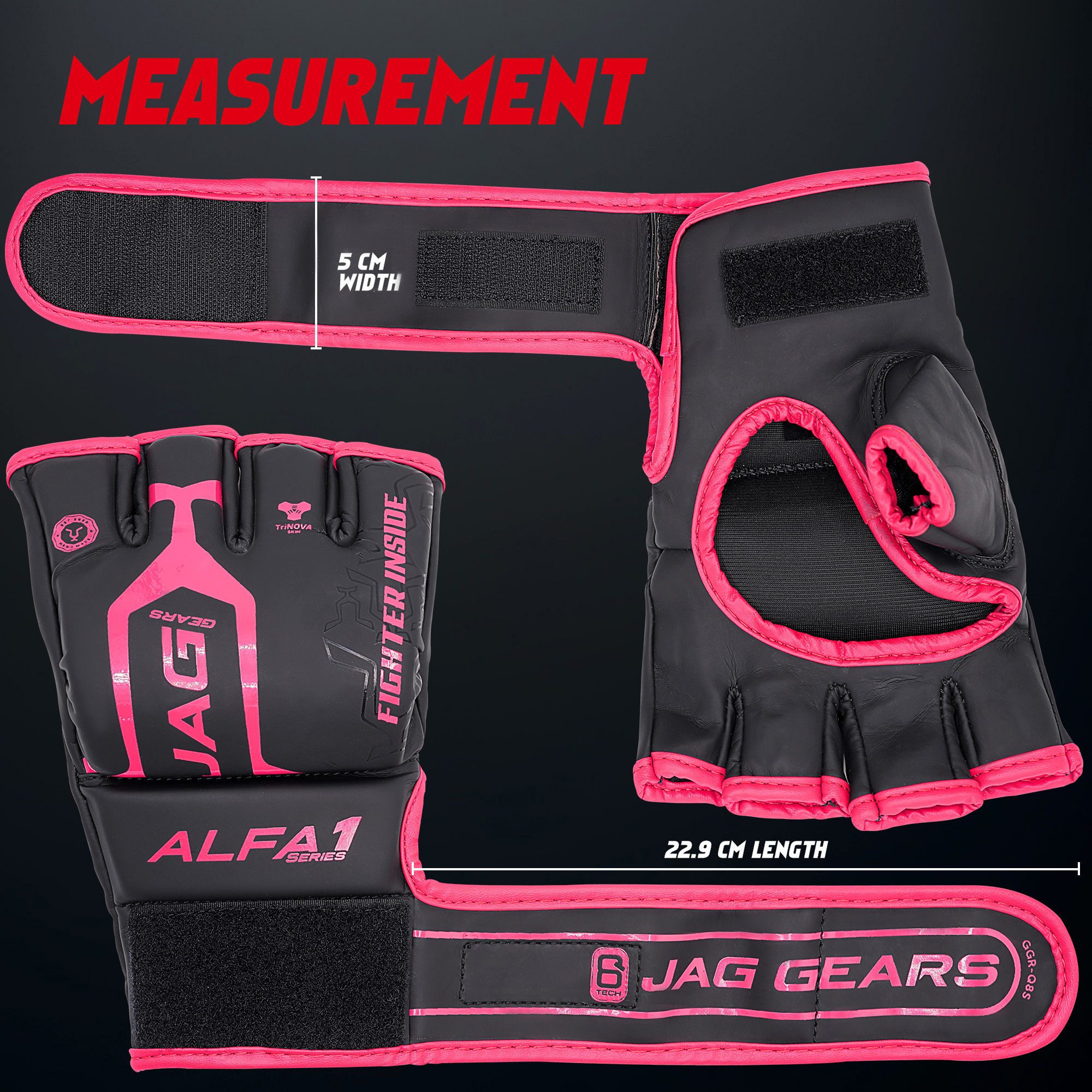 JAG GEARS MMA-Handschuhe MMA-Handschuhe Boxen Kickboxen Grappling und Sparring Handgelenkschutz (Set), Open-Palm MMA Gloves mit High-Density Knöchel- & Handschutz