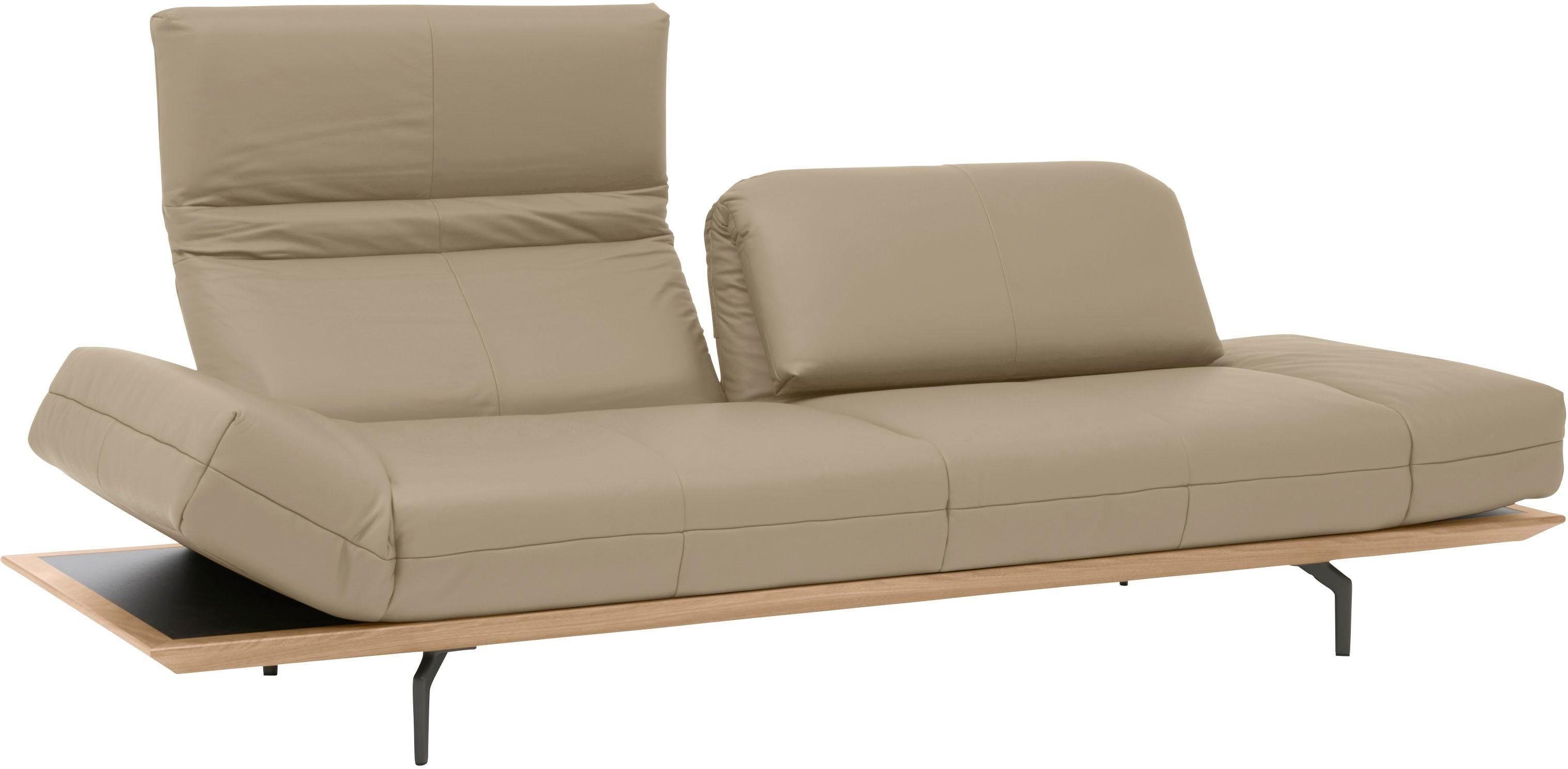 hülsta sofa 4-Sitzer hs.420, 252 oder 2 Holzrahmen Nußbaum, Natur in cm Qualitäten, in Breite Eiche