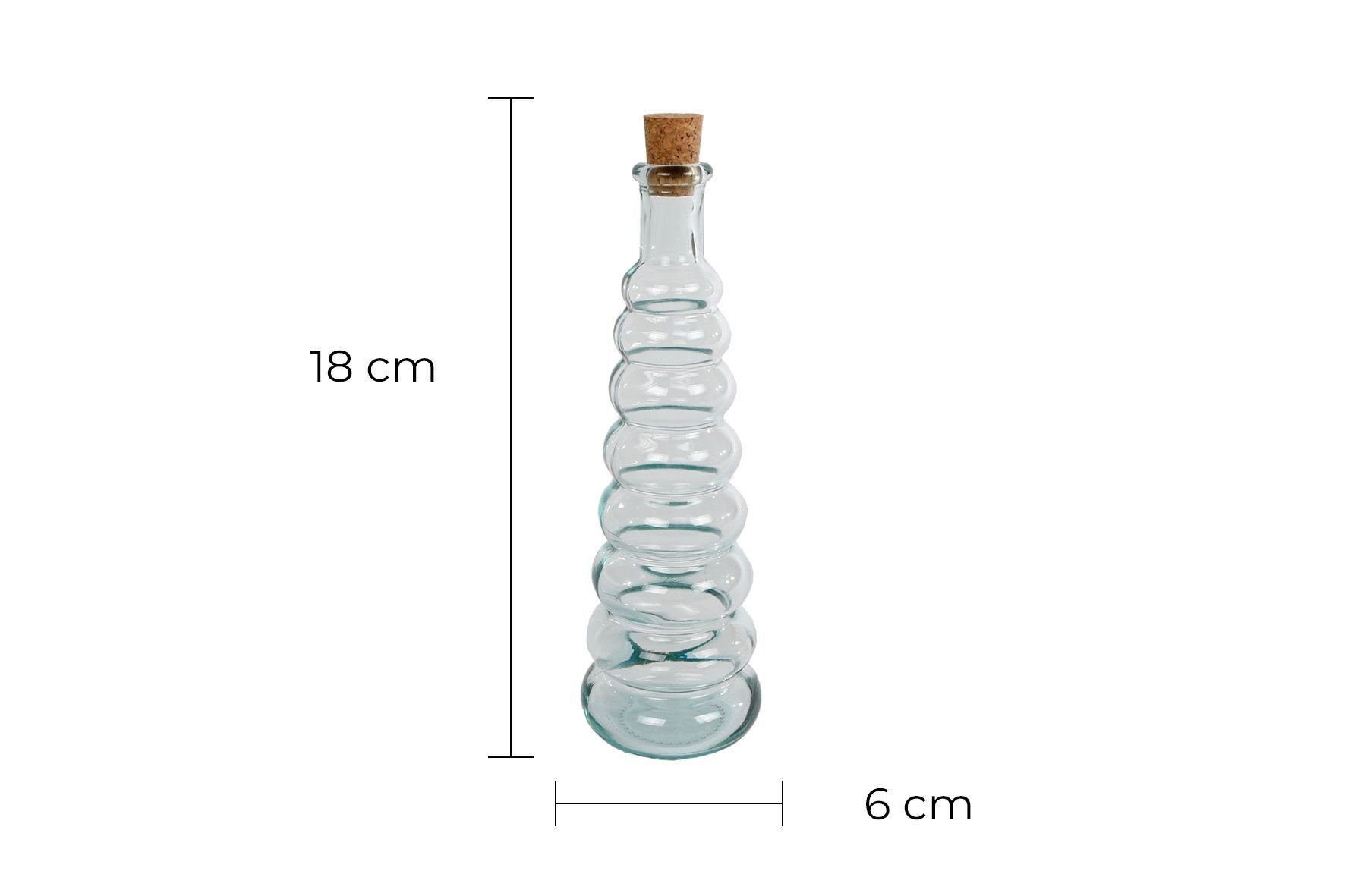 mit 6x6x18 Rivanto St), mit Glasvase Glasflasche M Korken, Dekovase Größe Korken, Bolas (1 cm