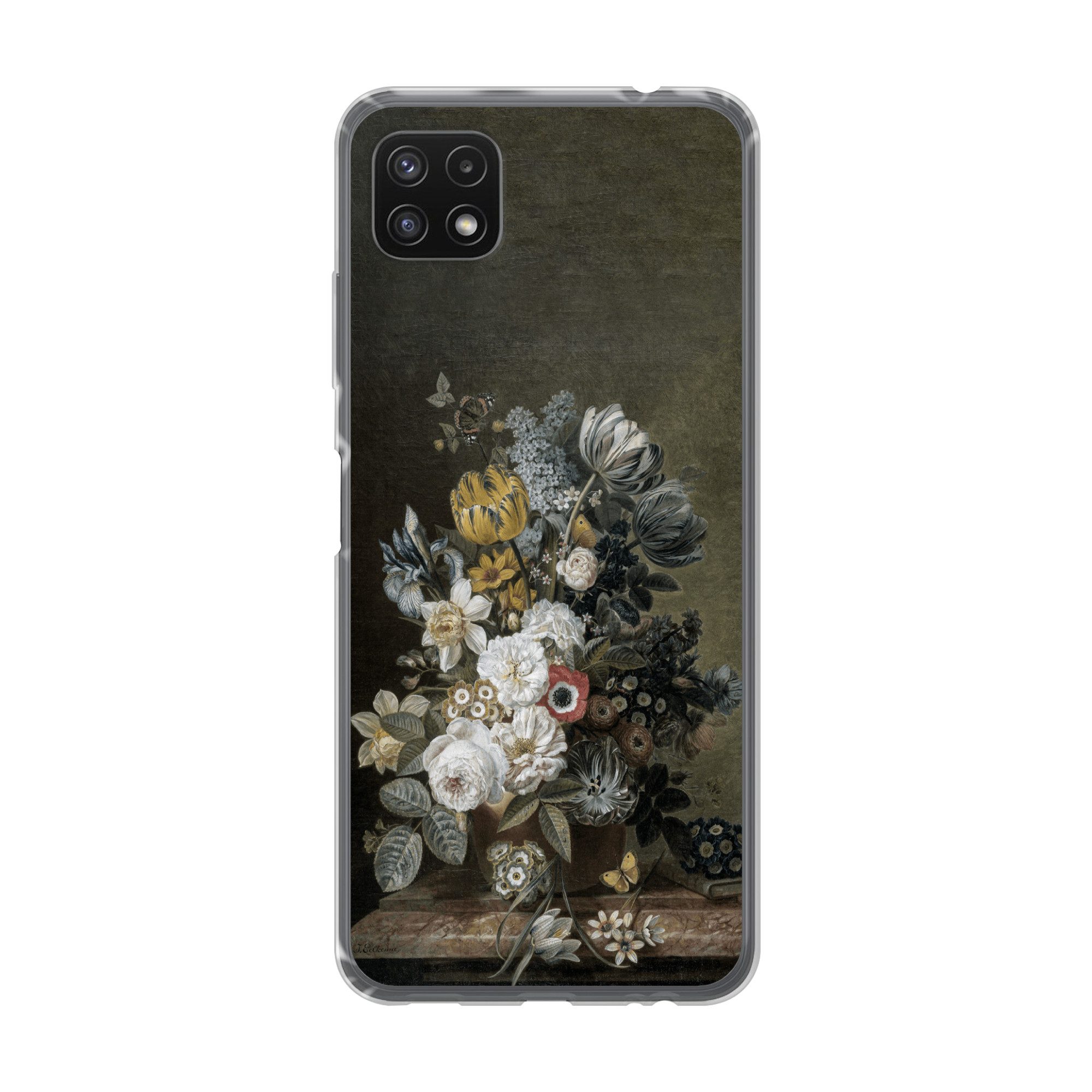 MuchoWow Handyhülle für Samsung Galaxy A22 5G Stilleben mit Blumen - Alte Meister - Malere, Smartphone-Bumper, Print, Handy Schutzhülle Dünn