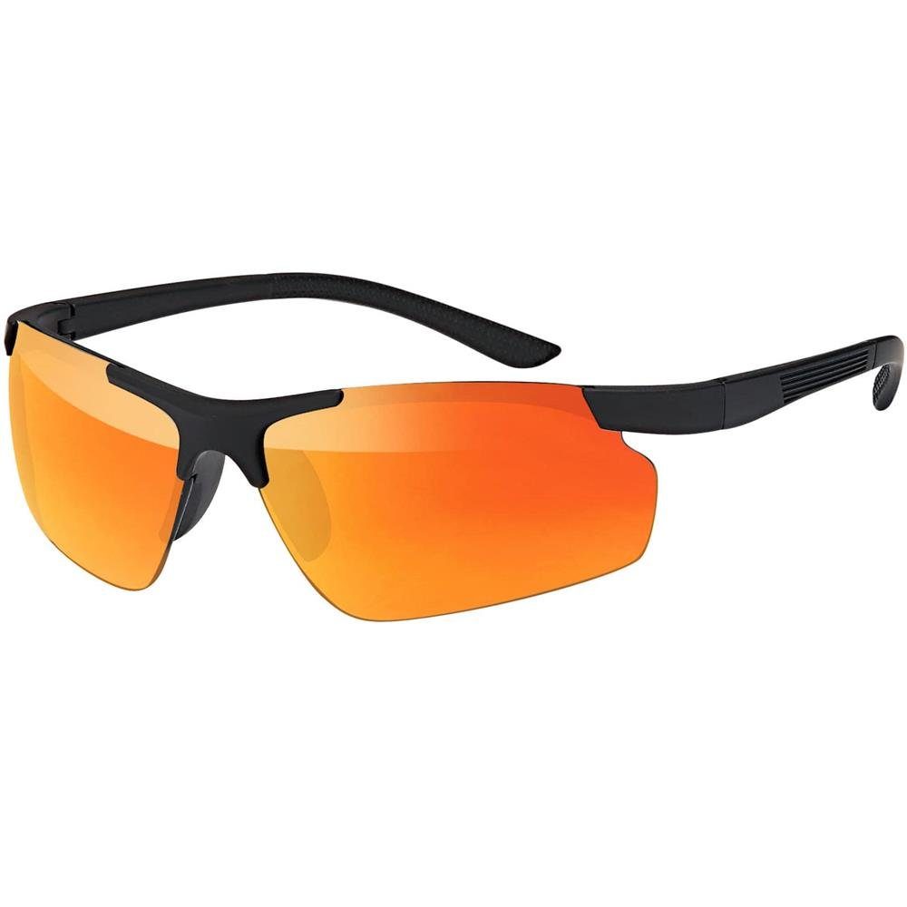 BEZLIT Eyewear Fahrradbrille Sport Sonnen Brille Polarisiert, (Packung, 1-St), mit polarisierten Linsen Rot Schwarz