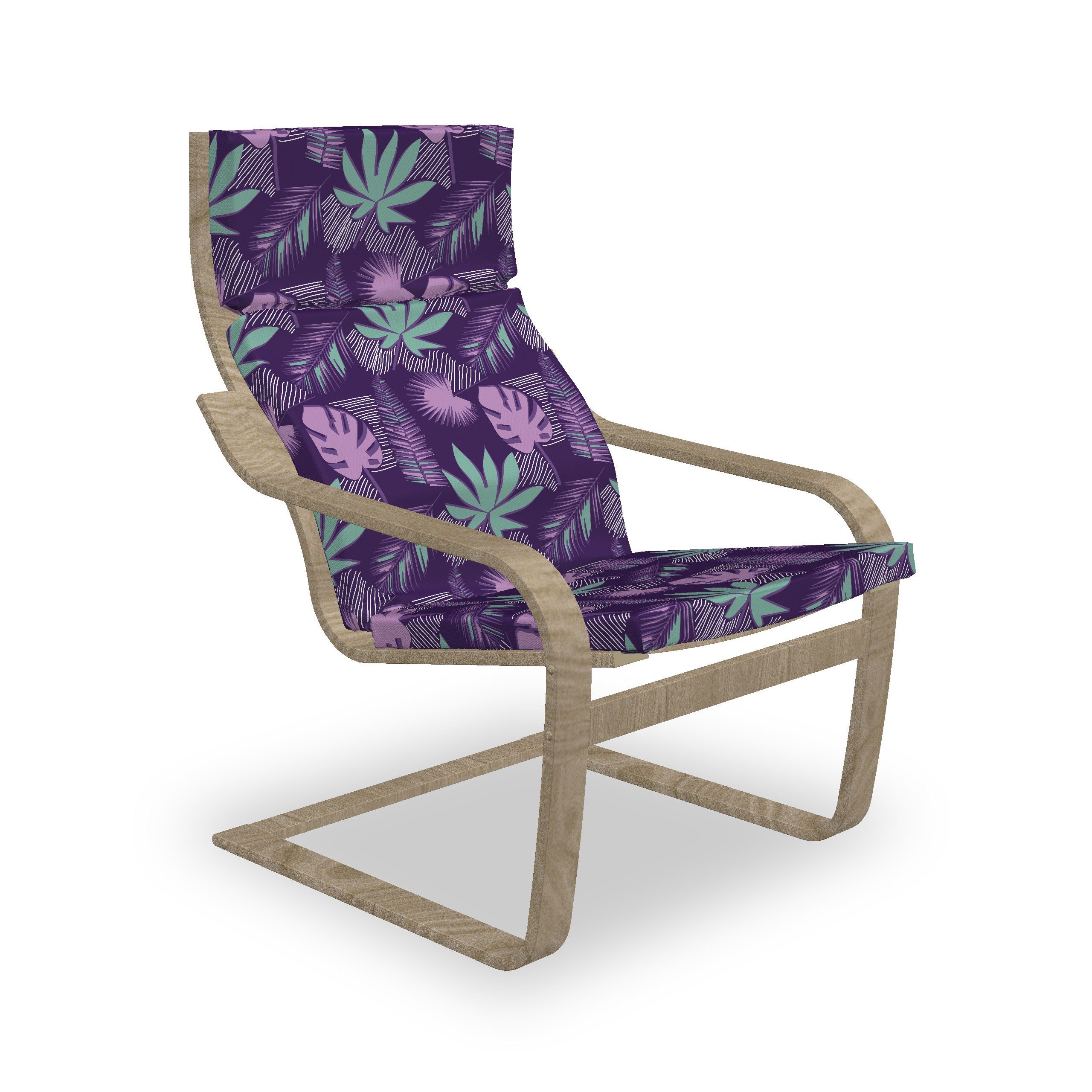Abakuhaus Stuhlkissen Sitzkissen mit Stuhlkissen mit Hakenschlaufe und Reißverschluss, Tropisch Lila Exotic Jungle Kunst