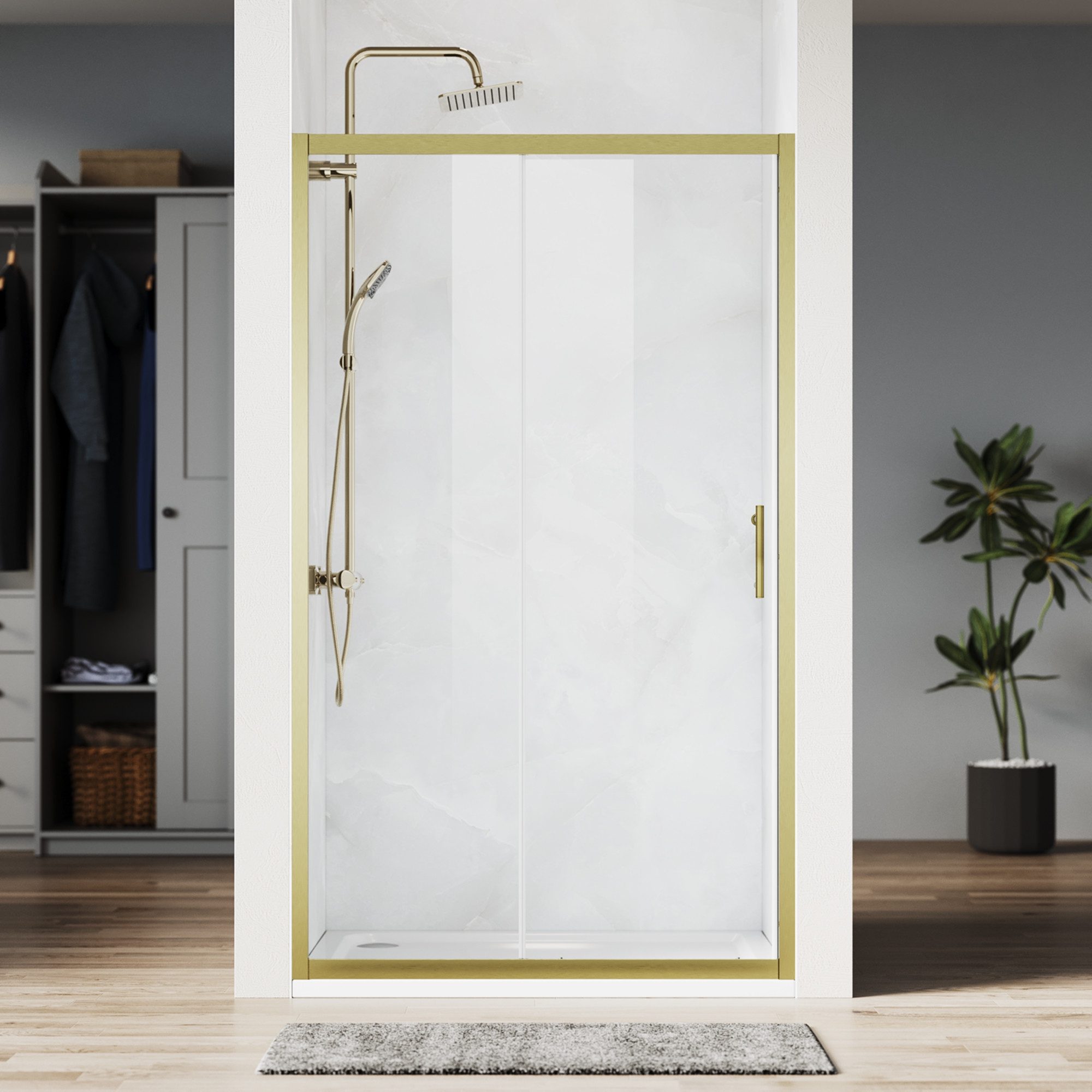SONNI Dusch-Schiebetür Dusch-Schiebetür Duschschiebetür,Nischendusche,Duschtür, 100x185 cm, Maße (Breite x Höhe): 100-170 cm x 185 cm