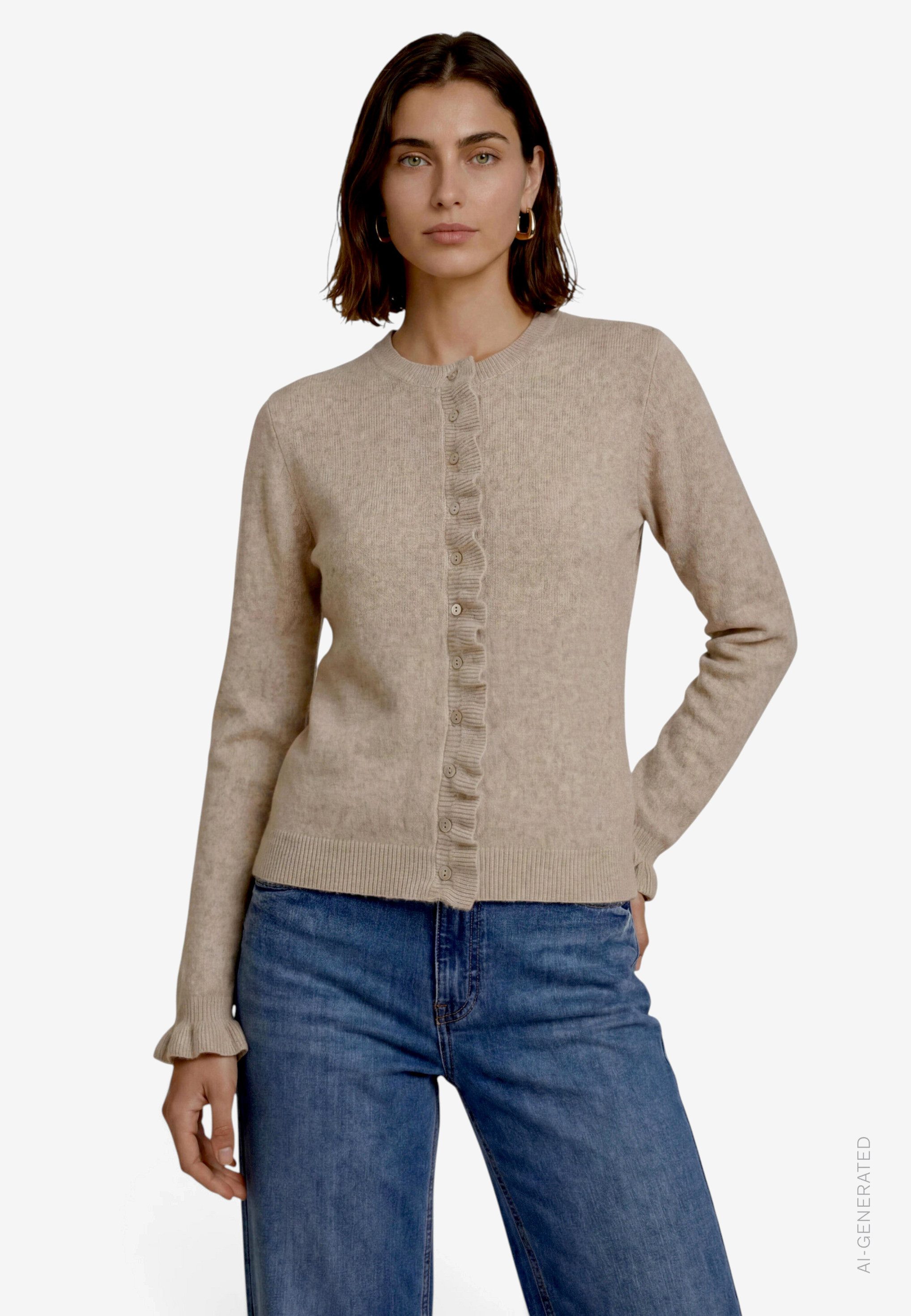 Zero Cardigan Strickjacke mit Rüschen