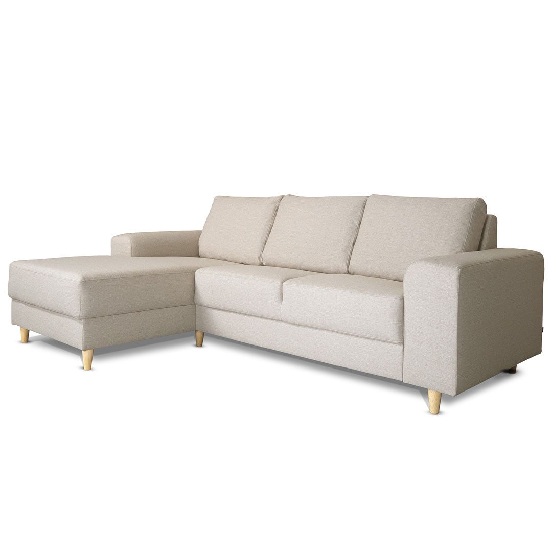 ebuy24 Sofa Nordic Sofa mit Chaiselong links gewendet hell bei