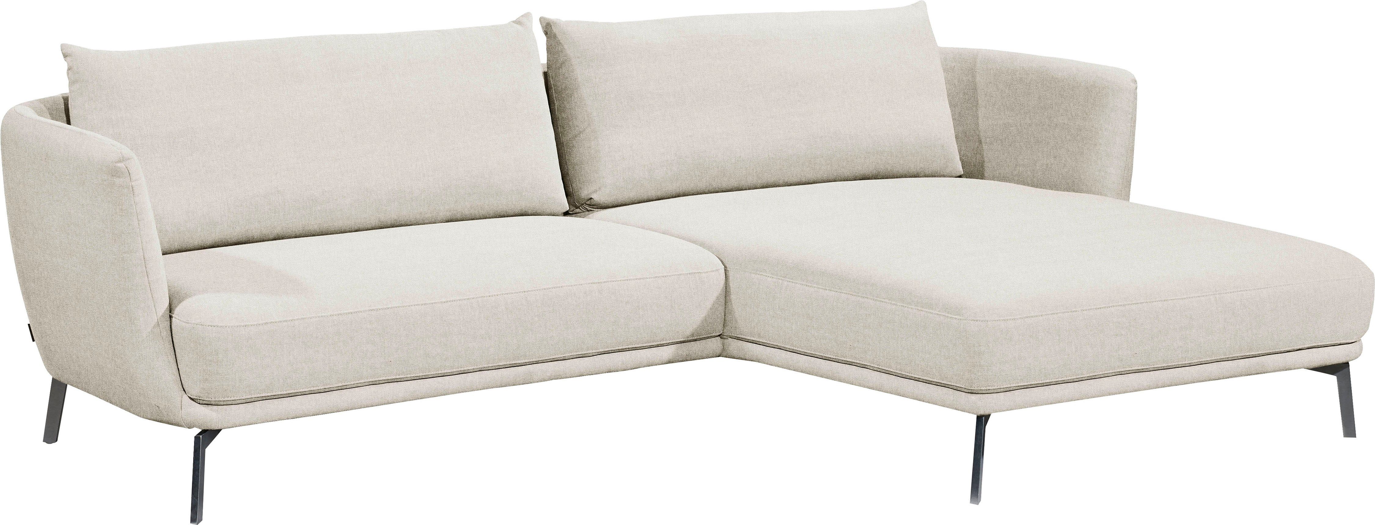 SCHÖNER WOHNEN-Kollektion Ecksofa Pearl, zeitlos und elegant, 5 Jahre Hersteller-Garantie, bequem, L-Form, Maße (B/H/T): 270/71/160 cm, Füße Metall