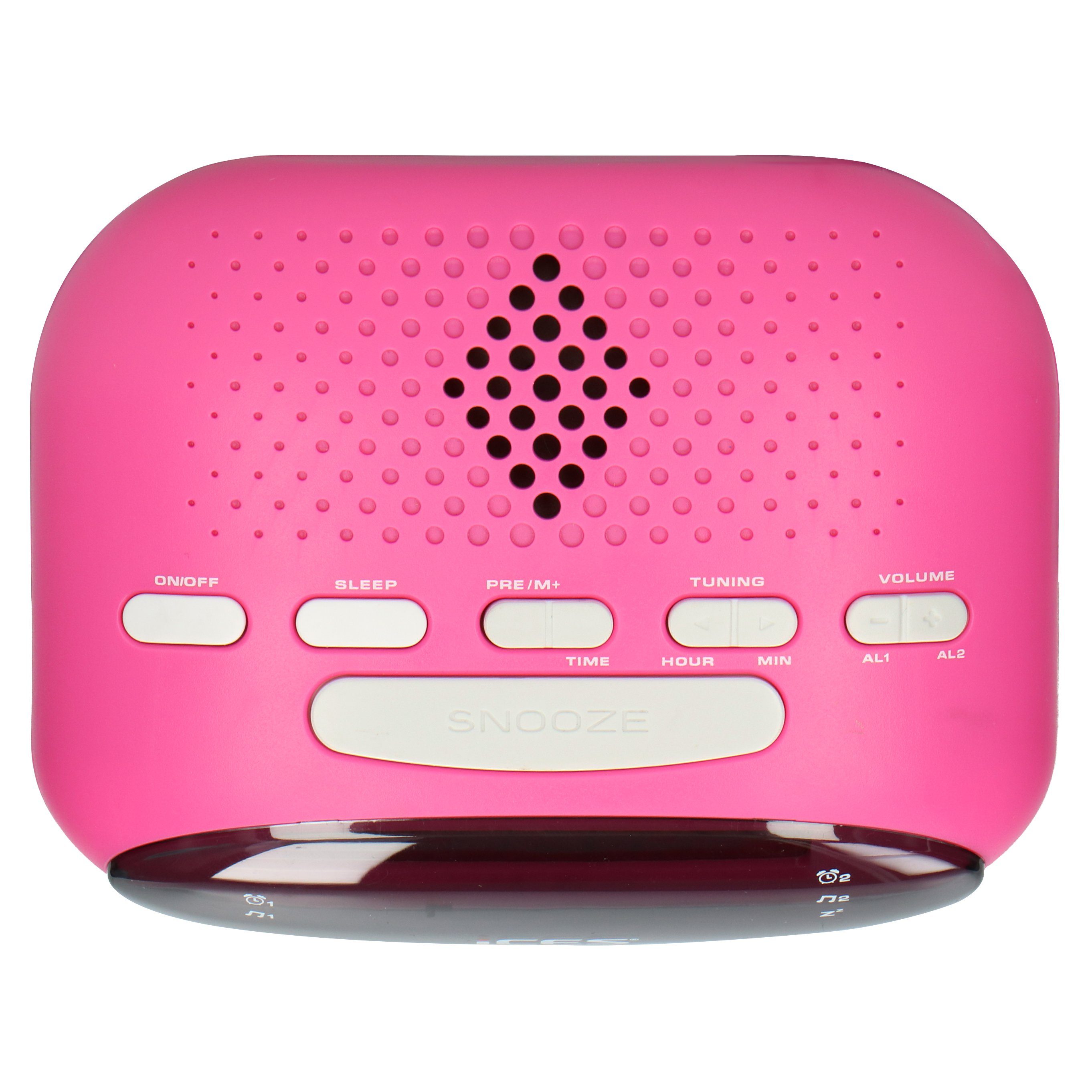 Lenco Radiowecker ICR-210 Pink modernes Uhrenradio mit LED Display & Batterie, erhältlich in 4 Farben