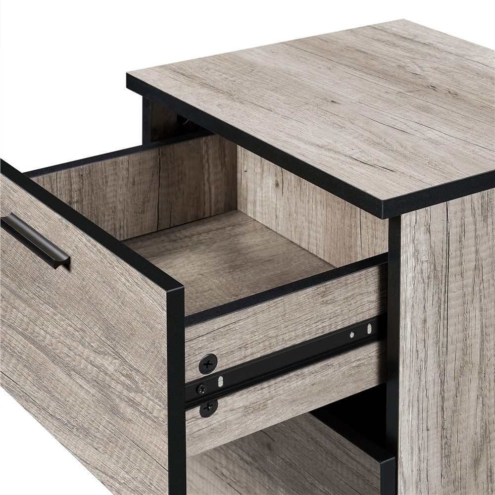 Yaheetech Nachttisch Beistelltisch (1-St), Nachtschrank mit 3 Schubladen, 40 x 35 x 60,5 cm