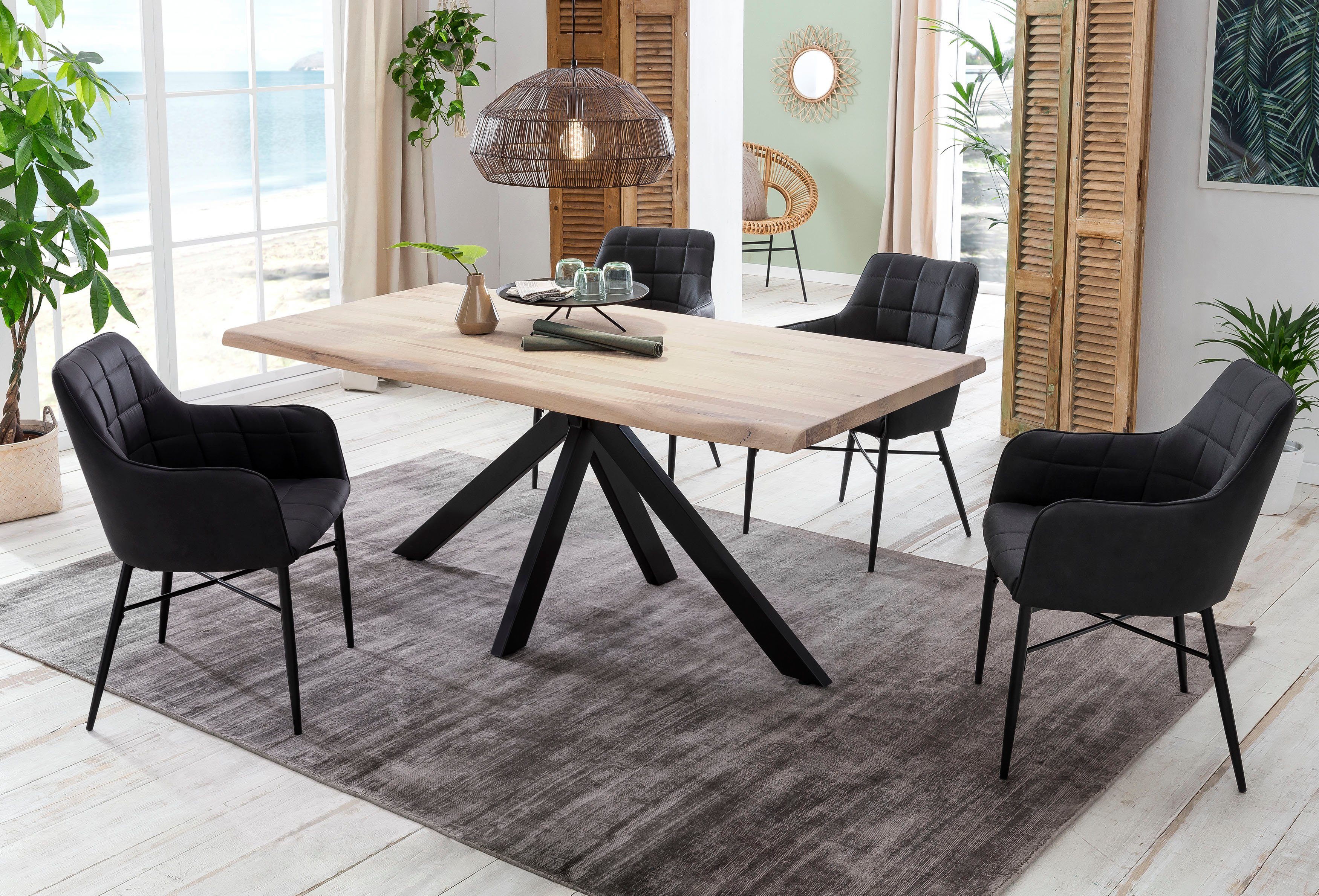 Home affaire Esstisch Tristan, Massivholz Wildeiche günstig online kaufen
