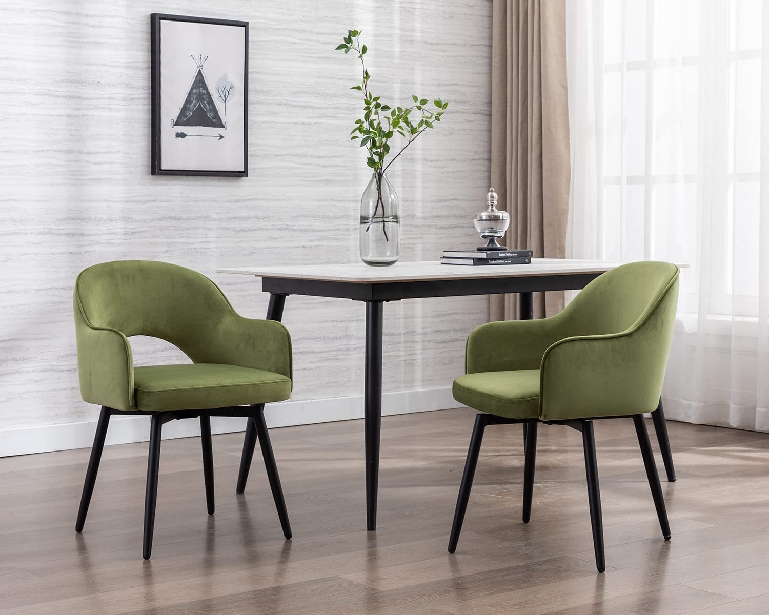 WAHSON OFFICE CHAIRS Esszimmerstuhl 2er Set Drehstuhl Samt Modern Küchenstü günstig online kaufen