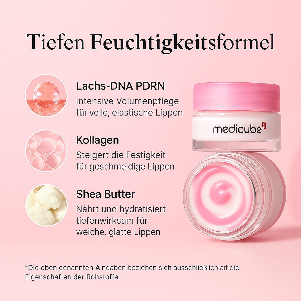 Medicube Lippenmaske PDRN Lip Sleeping Mask Glow Balm – Koreanische Lippenpflege, mit PDRN, Kollagen & Sheabutter für heile, pralle & weiche Lippen