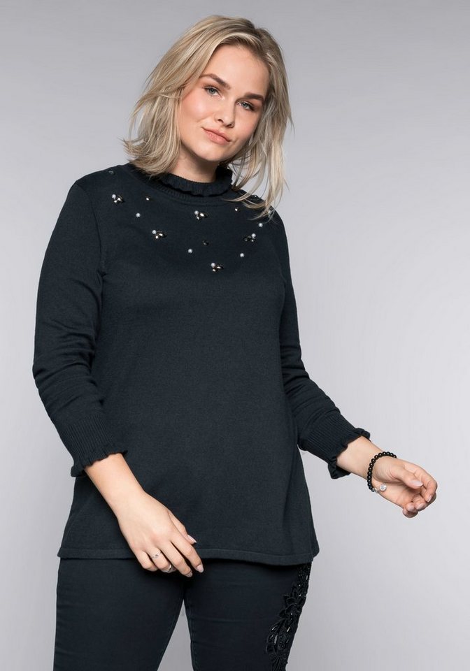 Sheego Stehkragenpullover Sheego Stehkragenpullover