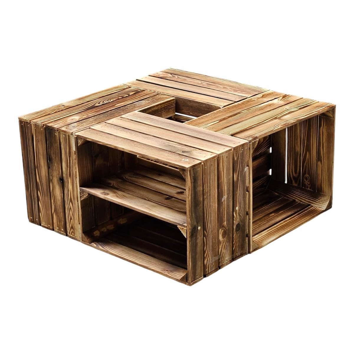 Teramico Holzkiste Obstkisten Regal 4er Set 50 x 40 x 30cm, Aufbewahrungsbo günstig online kaufen