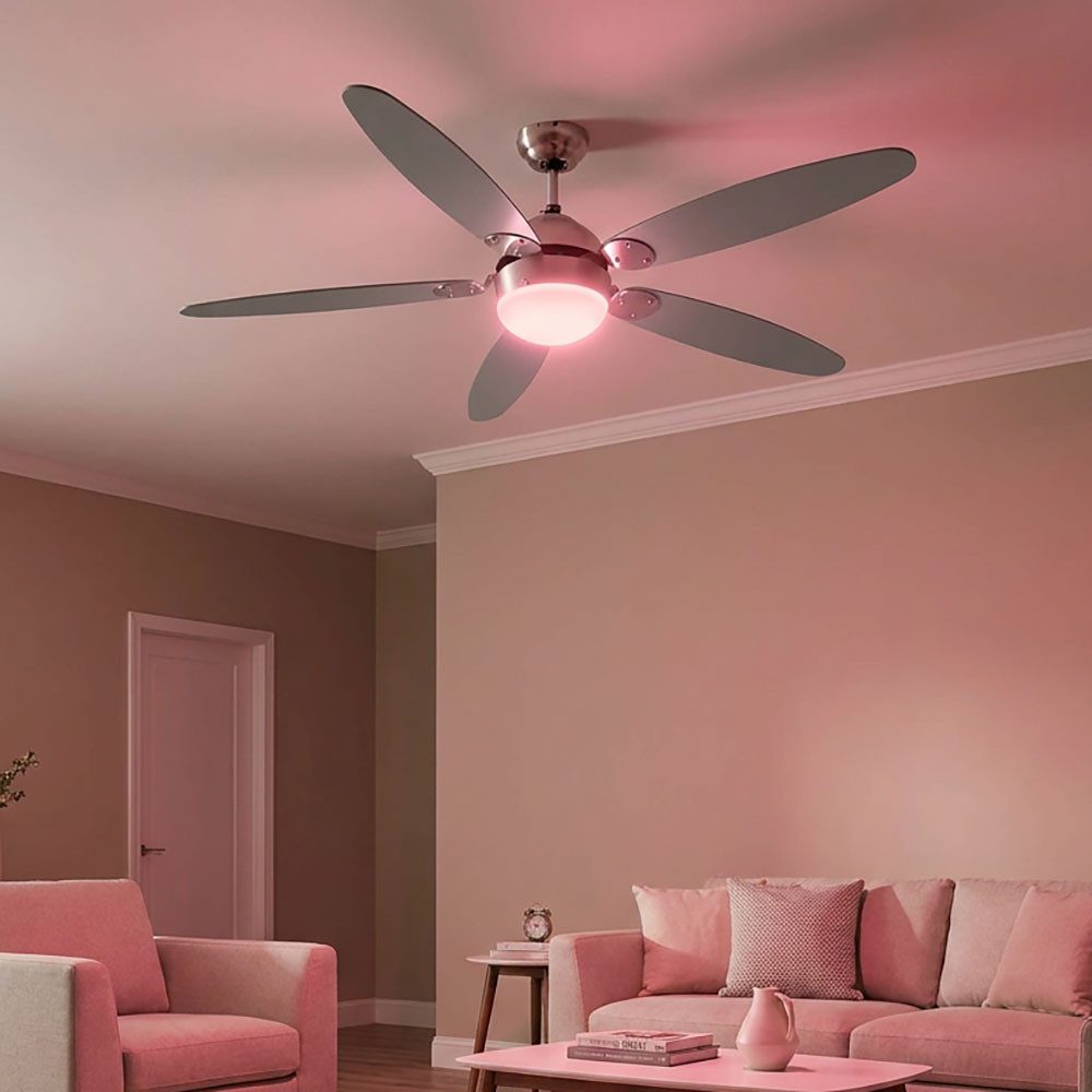 etc-shop Deckenventilator, Smart Deckenventilator Zugschalter 3 Stufen LED Vor-Rücklauf D 132 cm