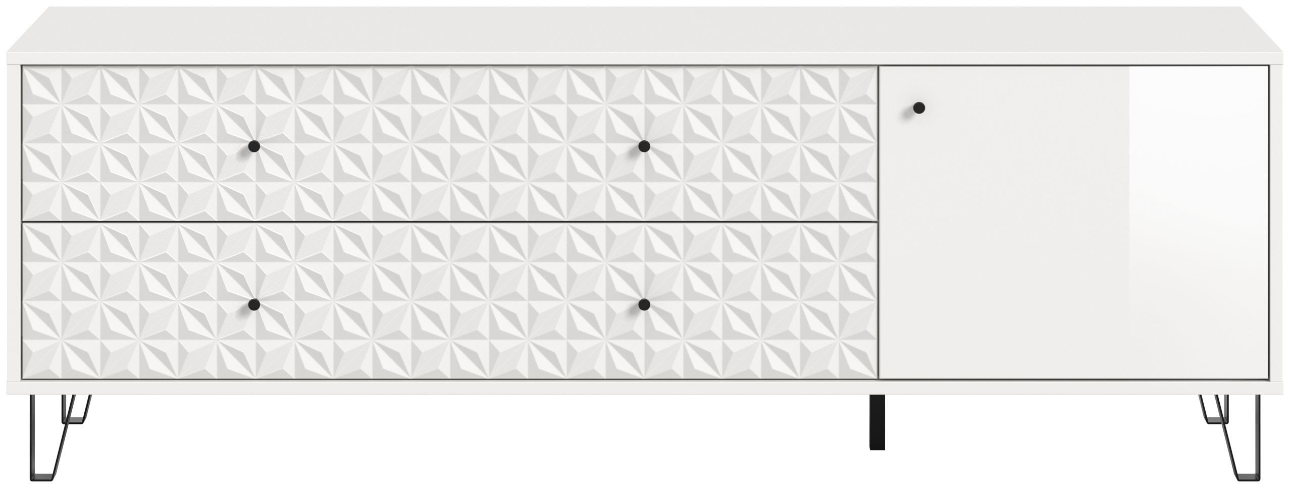 xonox.home Lowboard Prisma, TV-Lowboard in weiß hochglanz B/H/T ca.: 164 x 56 x 40 cm