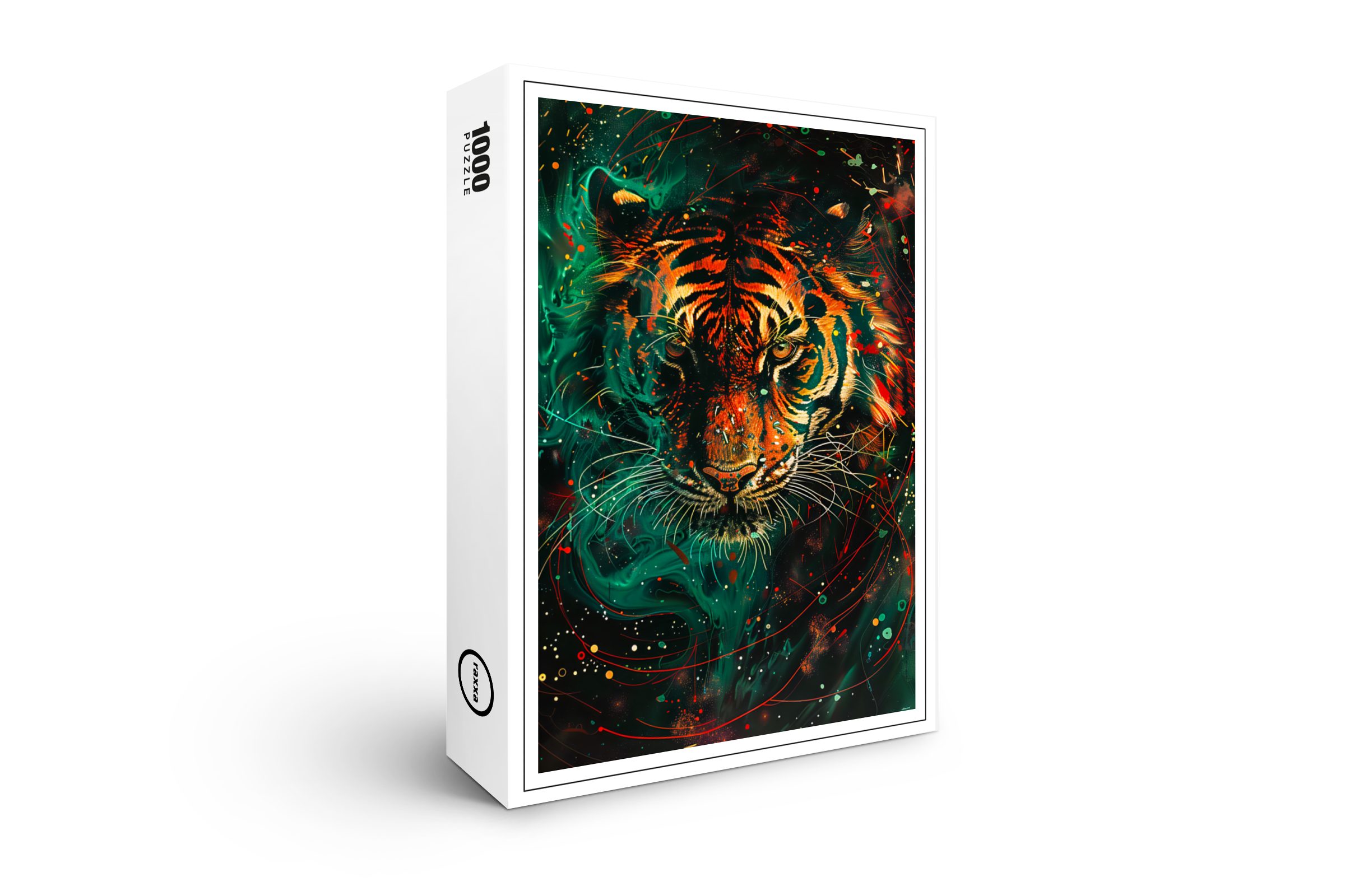raxxa Puzzle "Cosmic Neon Green Tiger Light Trails", FSC®, 1000 Puzzleteile
