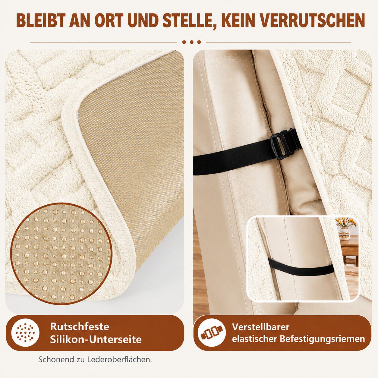 BlingBin Sesselschoner Sofa Armlehnenbezüge für Relaxsessel, Sessel Überzug Rutschfest, Schonbezug Sessel Fernsehsessel mit Taschen,für Senioren Haustieren – Bild 5 von 5