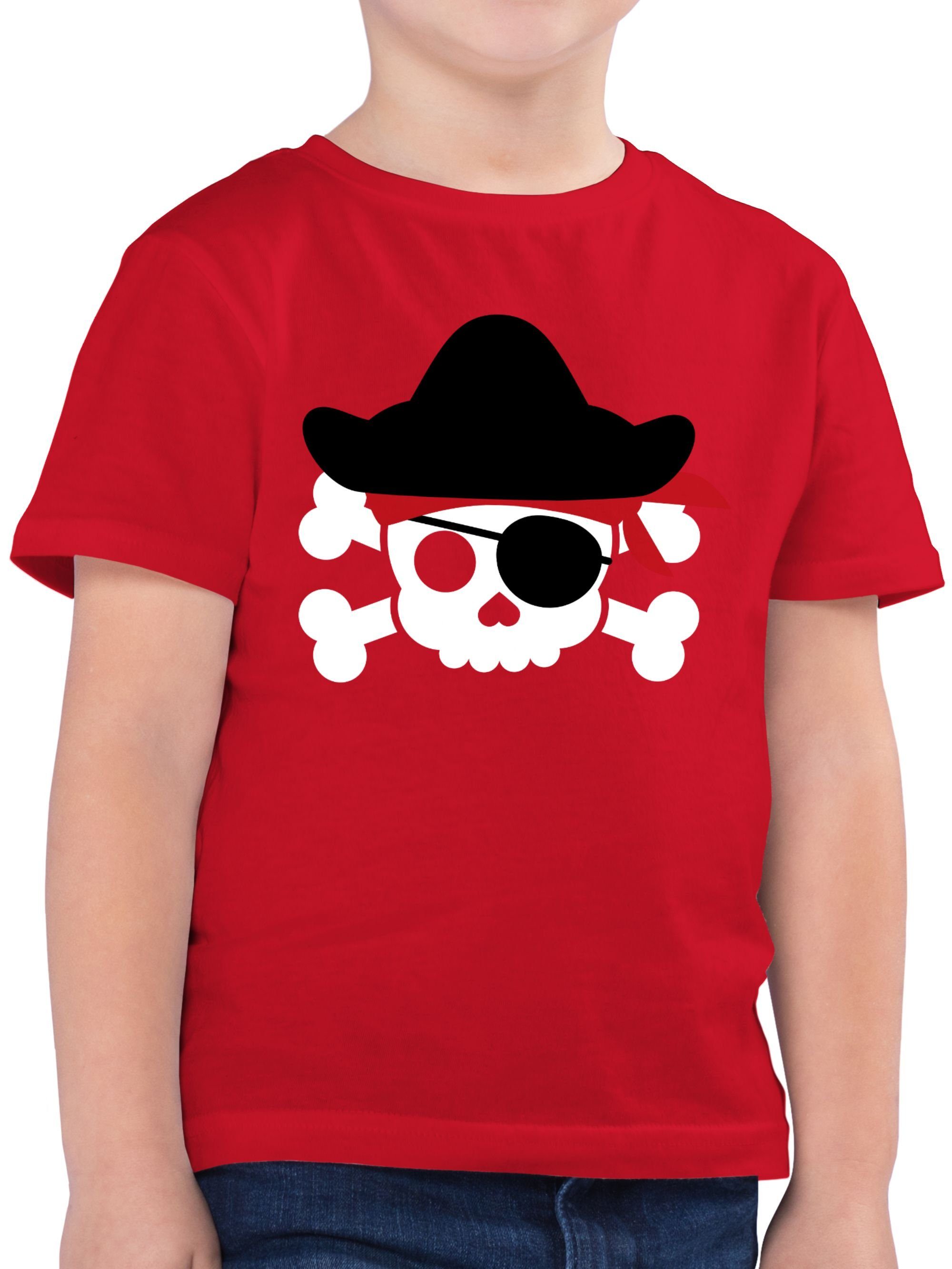 Shirtracer T-Shirt Piratenkopf Kostüm - Piraten Pirat Totenkopf  Piratenkostüm Geburtstagsfeier Piratengeburtstag - Karnevalskostüme Kinder  - Jungen Kinder T-Shirt faschingskostüm jungen 140 - coole kinder kostüme -  piratenshirt