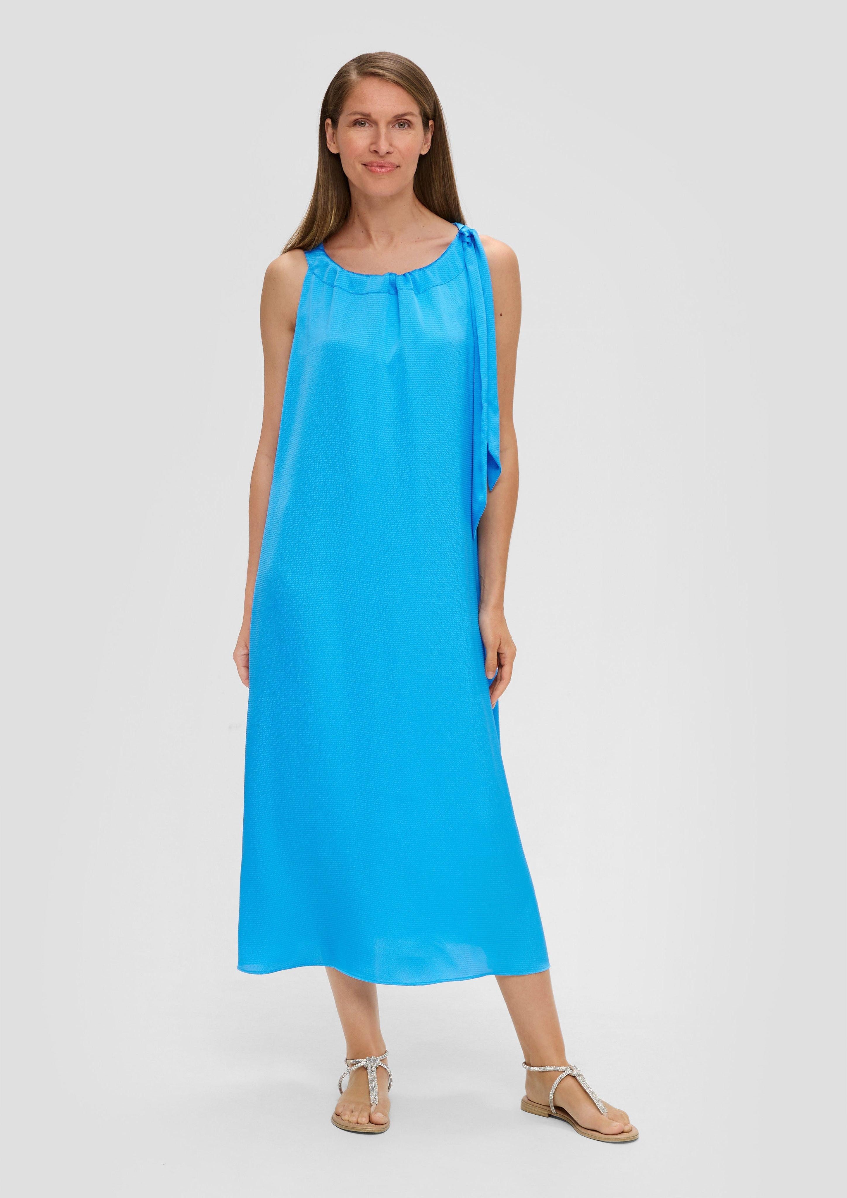 Maxikleid Gefüttertes Satinkleid mit Raffung