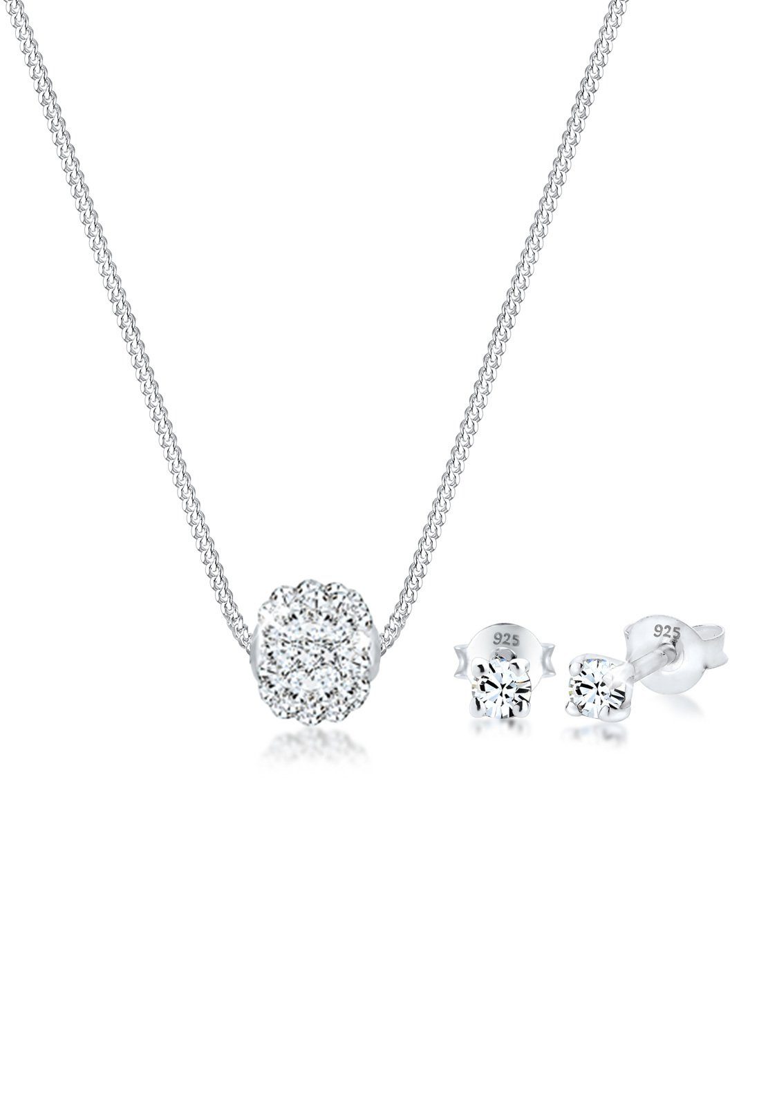 Elli Schmuckset Glas Kristalle Weiß 925 günstig online kaufen