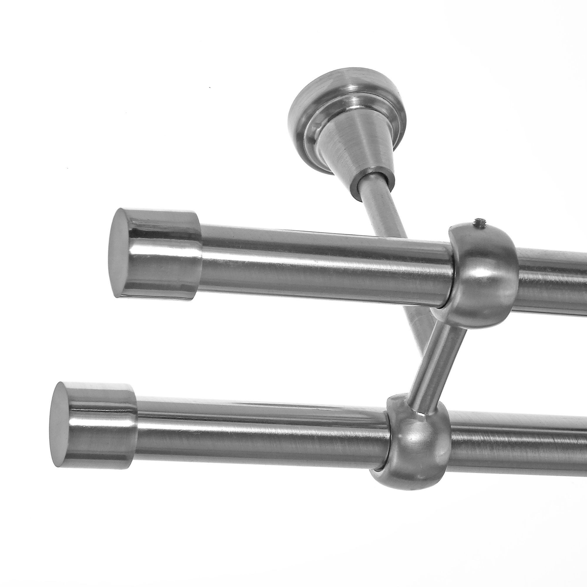 BASIT Gardinenstange Edelstahloptik 19mm mit Deckenträgern 120 cm E61, Ø 19 günstig online kaufen