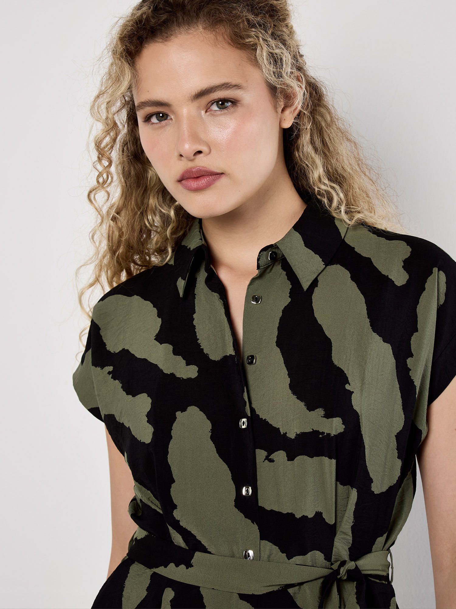 Apricot Midikleid Hemdblusenkleid (2-tlg) mit Zebradruck günstig online kaufen