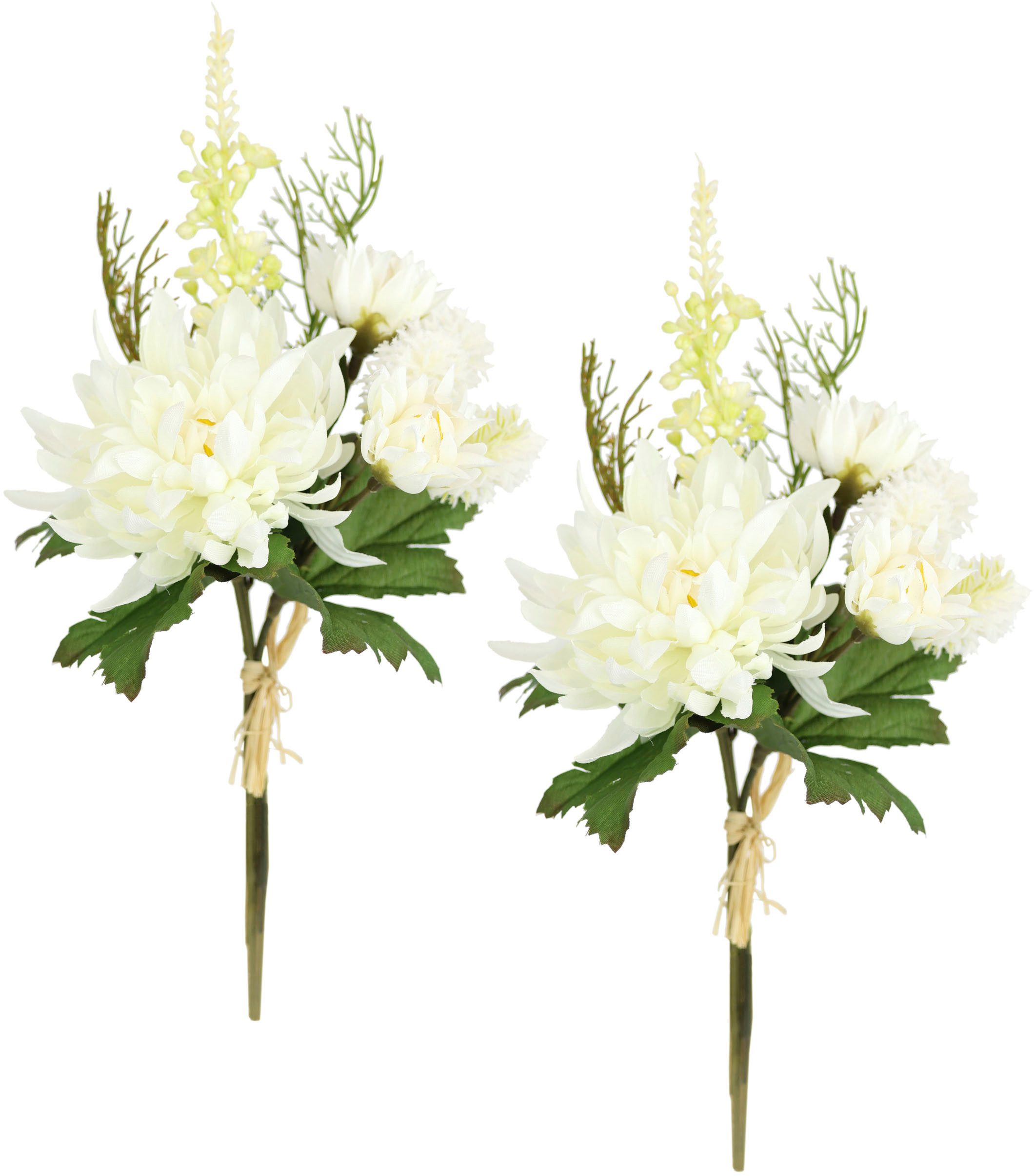 Kunstblume Chrysanthemen-Bund 2er Set, I.GE.A., Höhe 25 cm, 25cm Strauß künstlich Bouquet Seidenblume Blumenbouquet Blumenstrauß