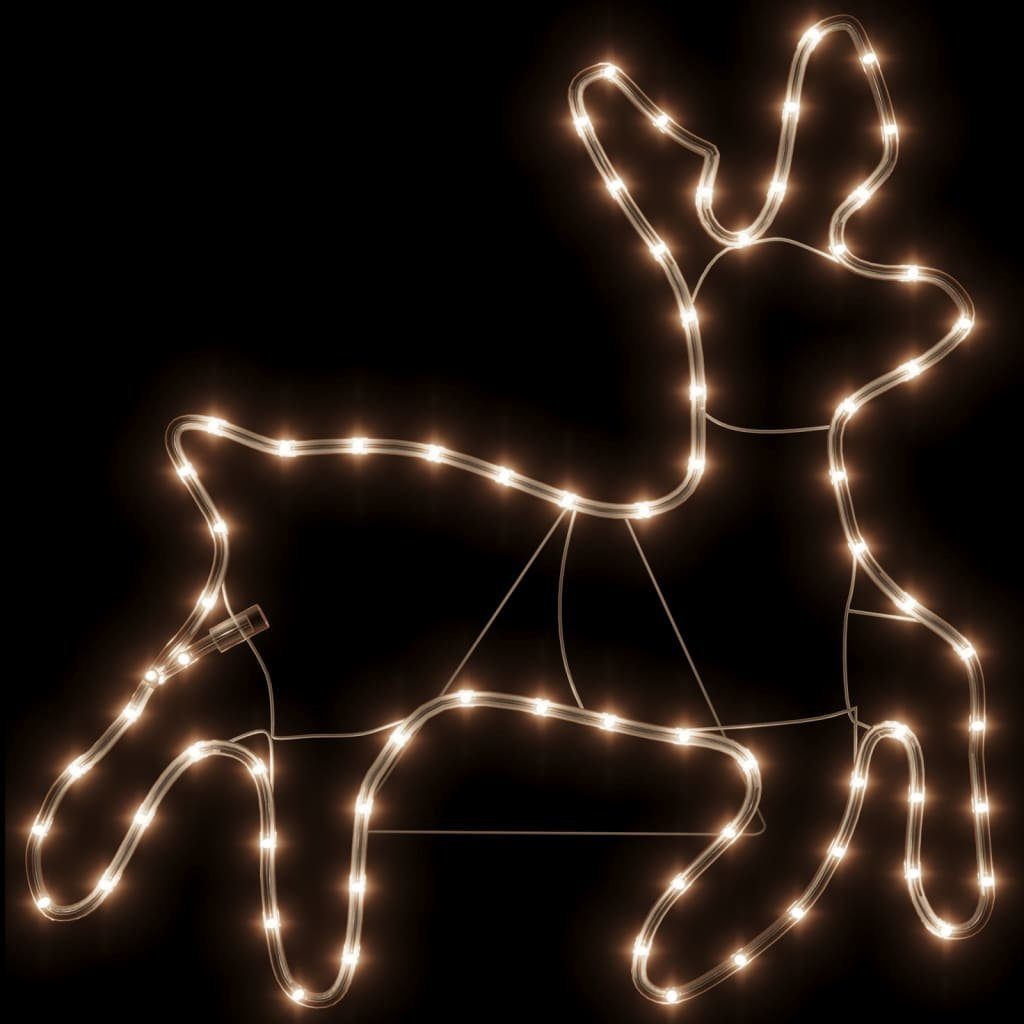 vidaXL Dekolicht NA PVC LED-Silhouette Weihnachtsrentier 72 LEDs Warmweiß