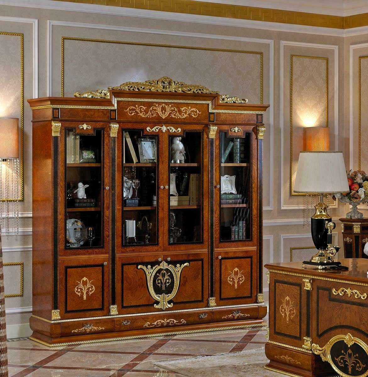 Antik Aktenschrank Bücherschrank Luxus Stil Büro JVmoebel XXL Aktenschrank Edle Möbel