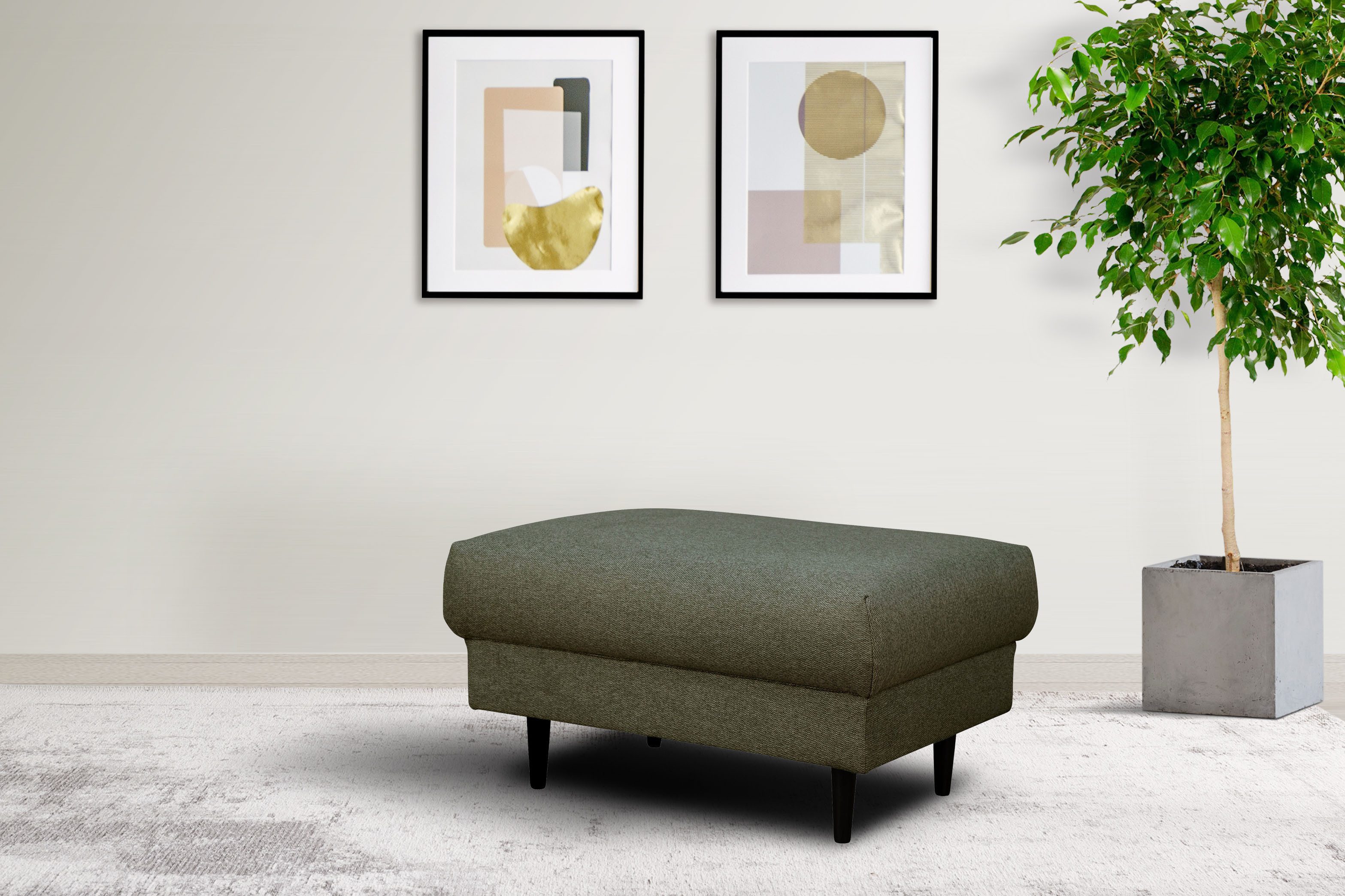 Home affaire Polsterhocker VEYRAS Sitzhocker, Maße B/T/H: 90/65/46 cm, mit Wellenunterfederung, passend zur Serie Veyras