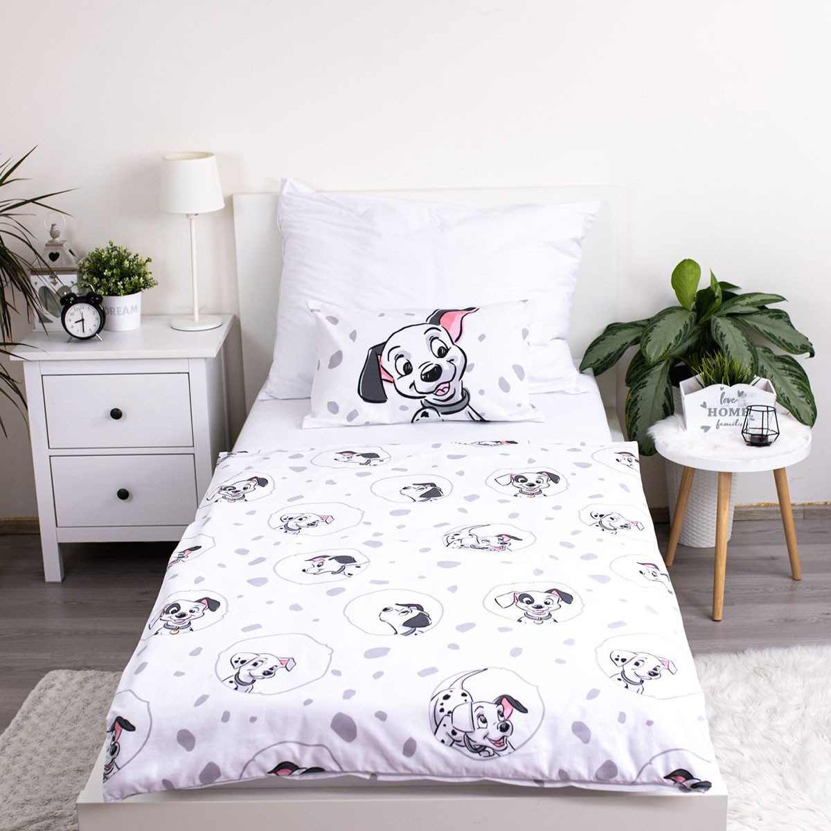 Disney Kinderbettwäsche Disney 101 Dalmatiner Babybettwäsche 100x135 + 40x60 cm Baumwolle, Renforcé, 2 teilig