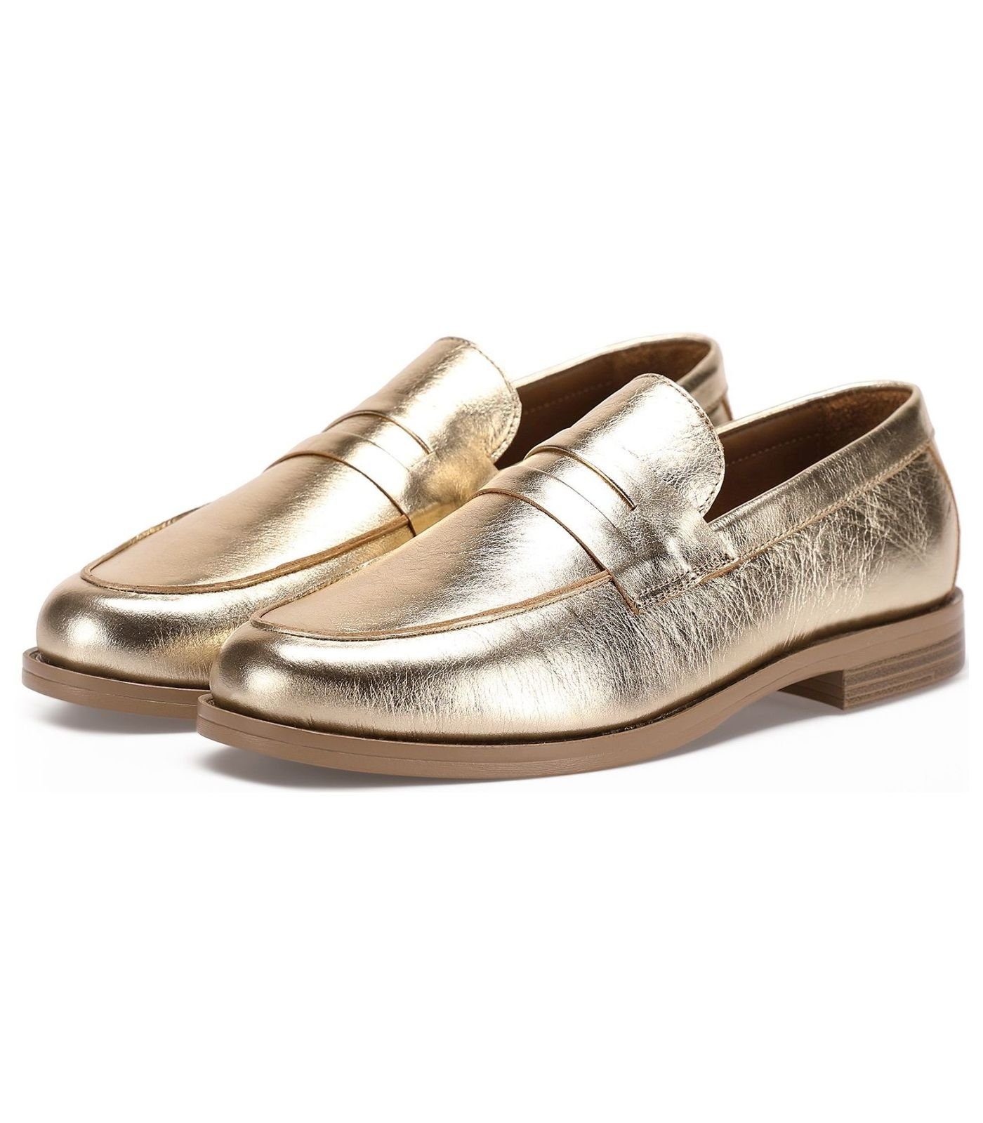 INUOVO Slipper Leder Slipper Gold