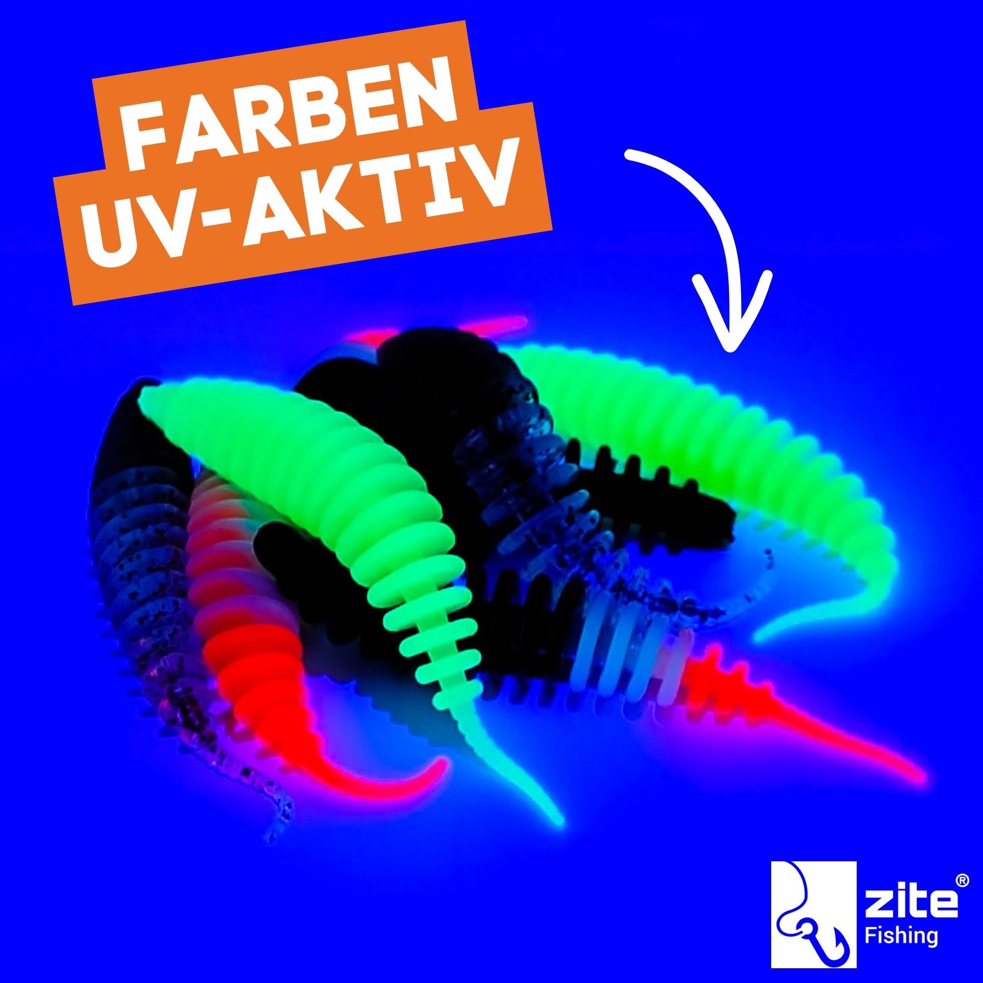 Zite Kunstköder Biggle Worm 6,5 cm 8 Stück - Lamellenwurm fürs UL-Angeln - Gummiköder