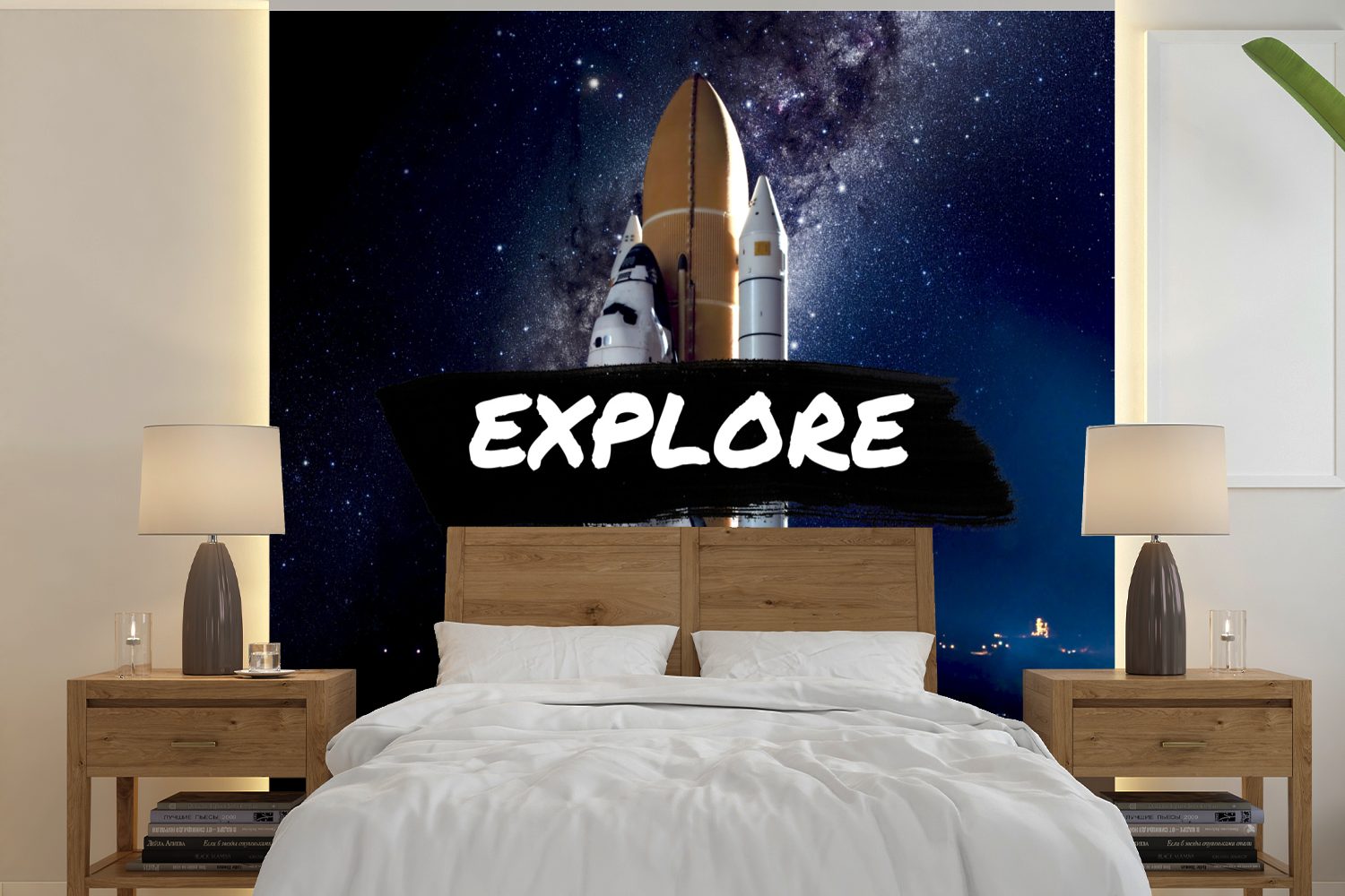 Schlafzimmer, oder MuchoWow Weltraum - - Wandtapete für Tapete Vinyl 'Erforschen' - - St), Fototapete Kinder (5 Wohnzimmer - -, Zitate Kinder bedruckt, Sprichwörter Matt,