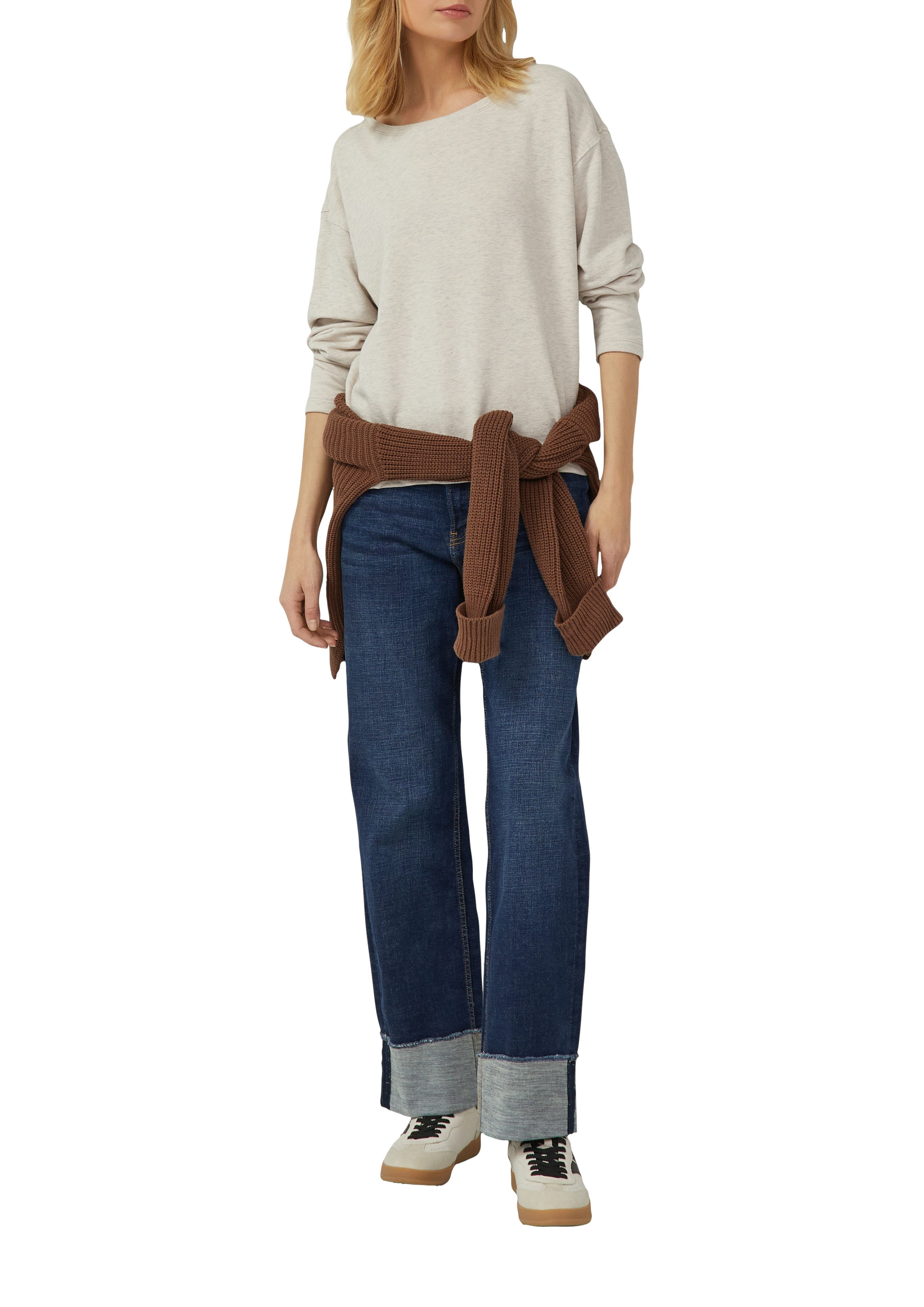 s.Oliver Boyfriend-Jeans Beth Turn Up mit authentischer Waschung, Relaxed Fit