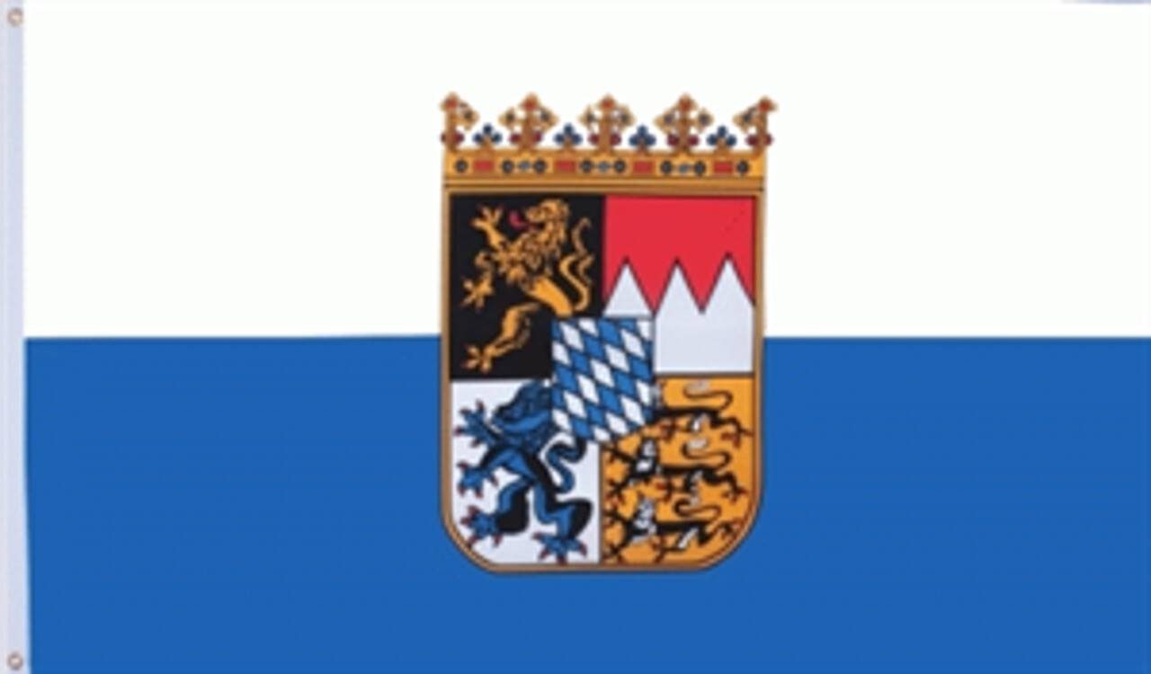 flaggenmeer Flagge Bayern mit Streifen und Wappen 80 g/m²