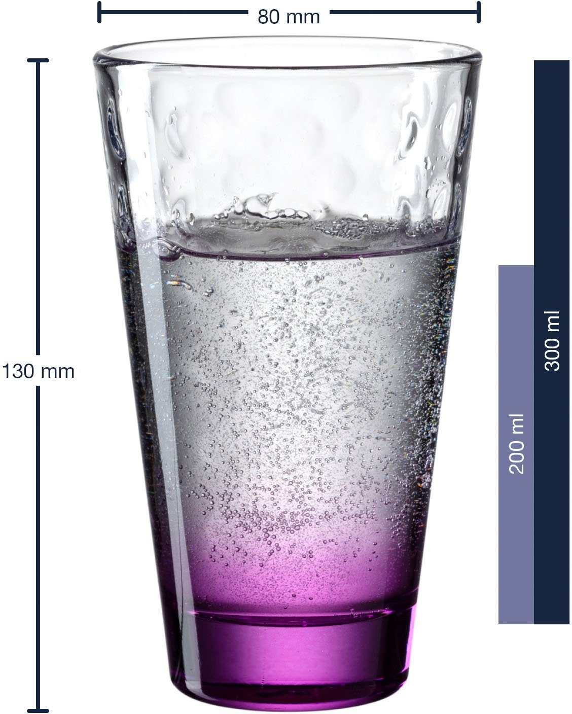 LEONARDO Gläser-Set OPTIC, 6-tlg., Glas, 300 ml, 6-teilig