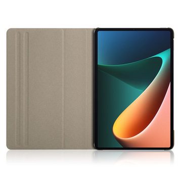 Wigento Tablet-Hülle Für Xiaomi Mi Pad 5 / 5 Pro 360 Grad + Halterung Tablet Hülle Grau